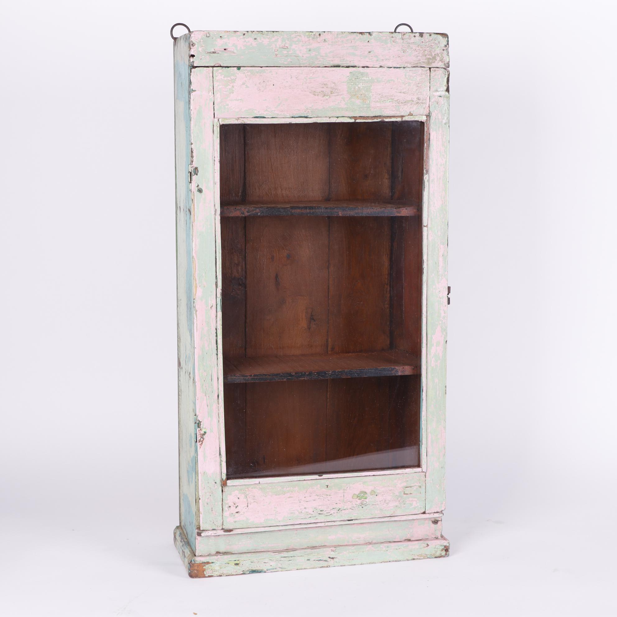 Painted Wood Hanging Cabinet, Early/Mid 20th Century