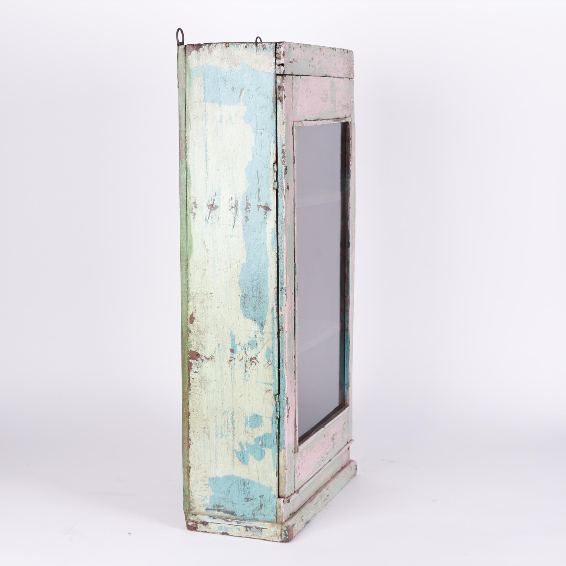 Painted Wood Hanging Cabinet, Early/Mid 20th Century