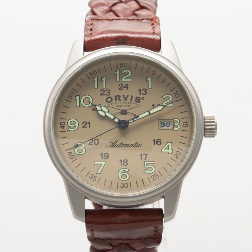 Orvis Stainless Steel Automatic Wristwatch With Date Window