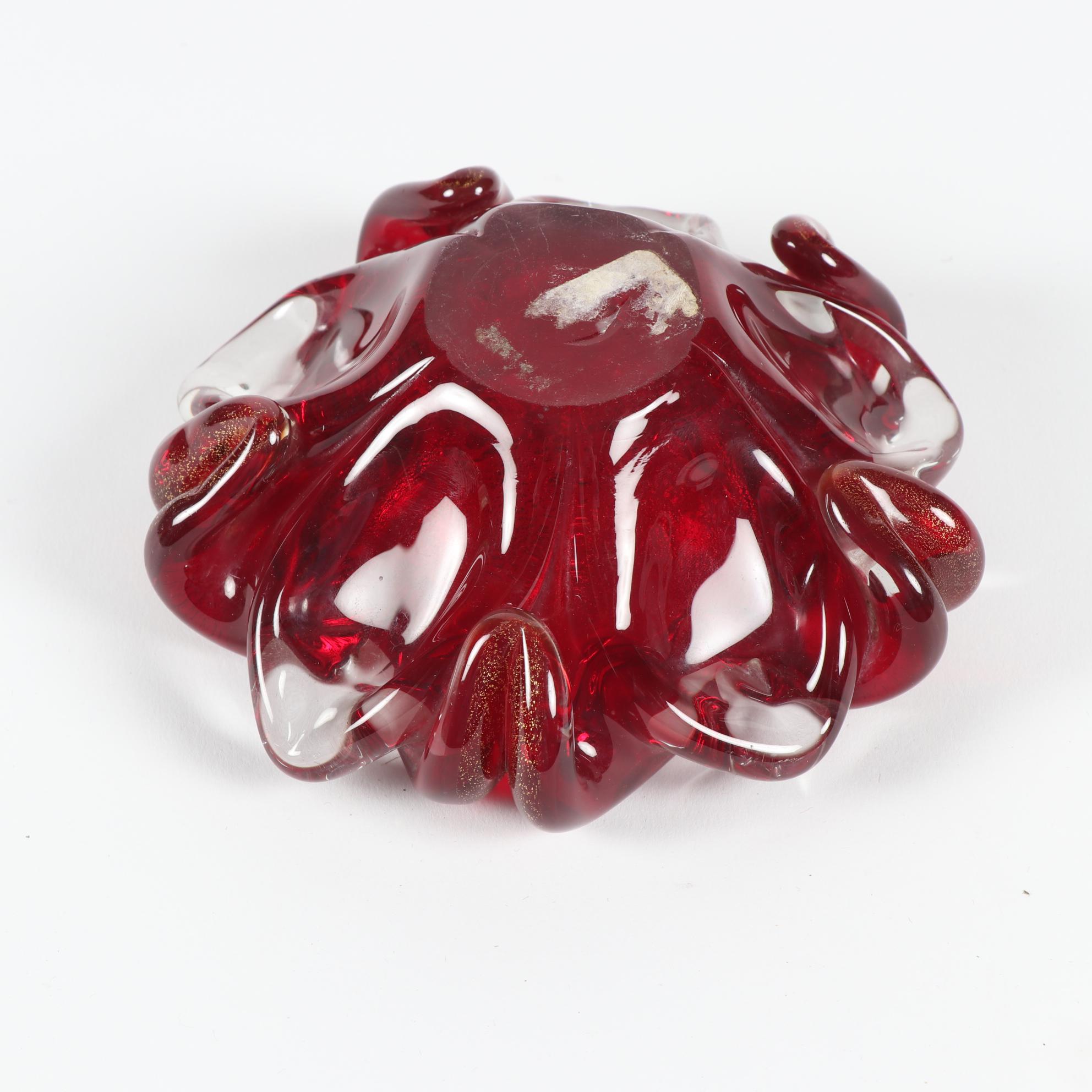 Murano Style Blown Glass Ash Receivers including Avventurina