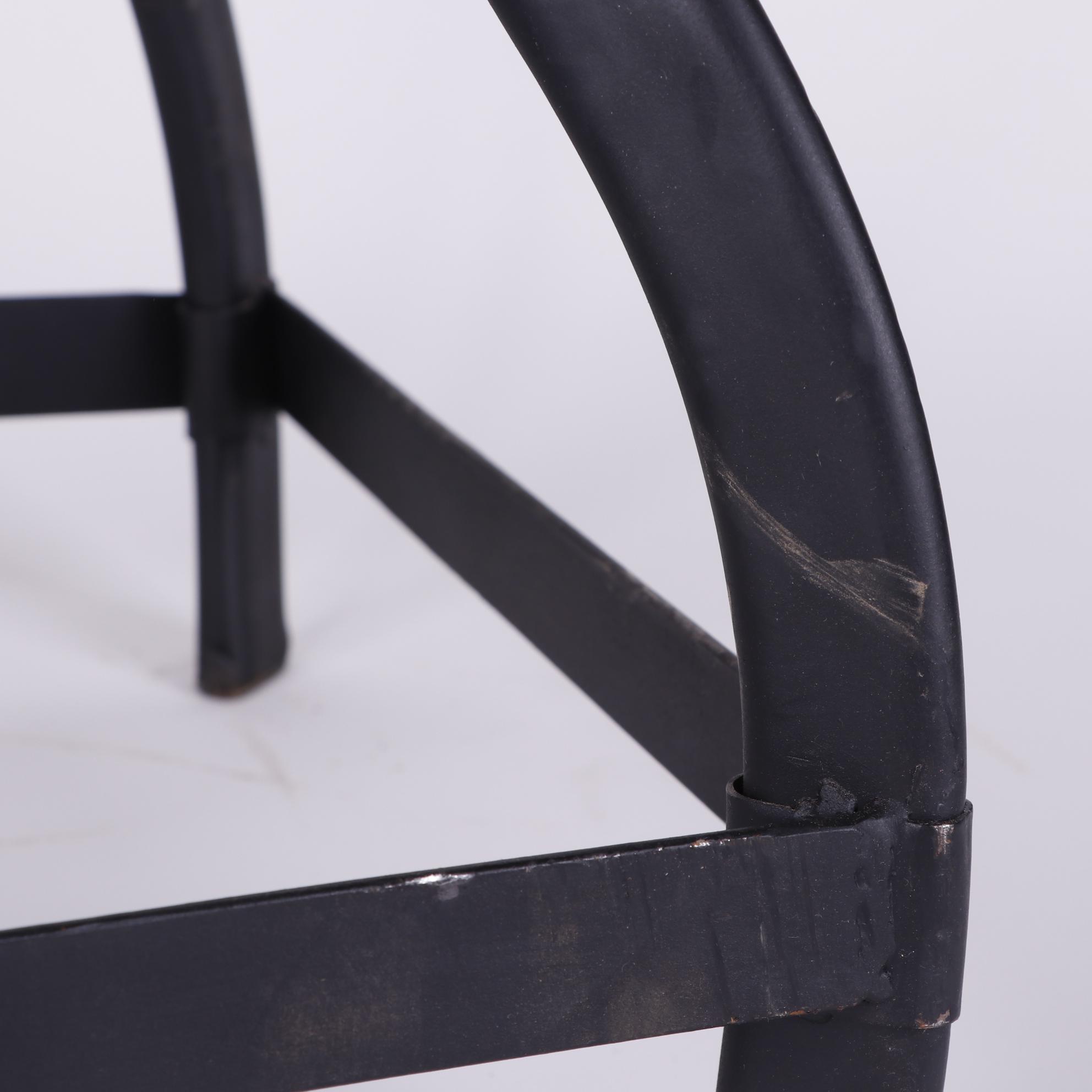 Industrial Style Metal and Wood Stool, 21st Century