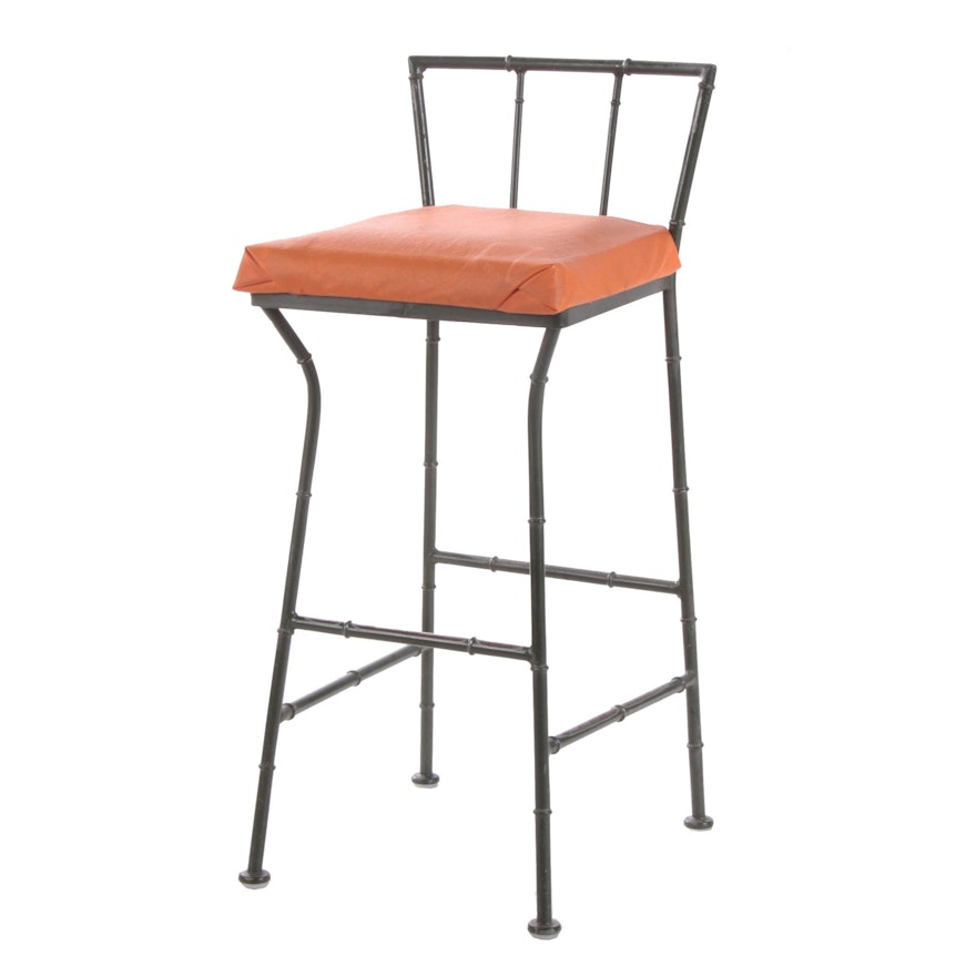 Mid Century Modern Style Metal Bar Stool, 20th Century