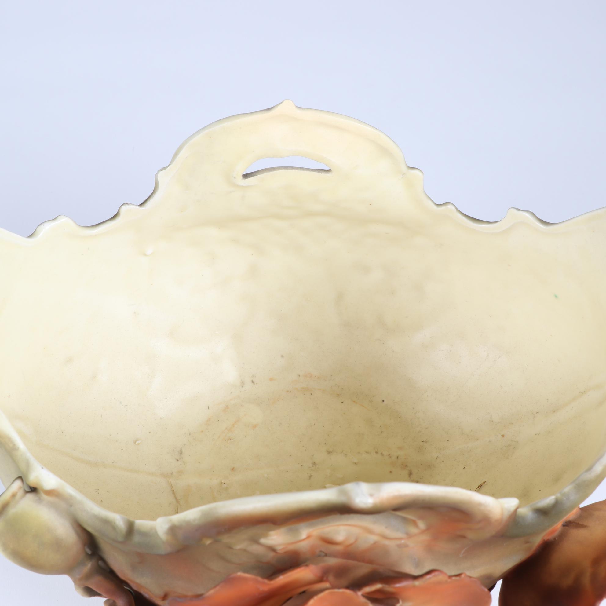 Royal Dux Art Nouveau Poppy Console Bowl, Early 20th Century