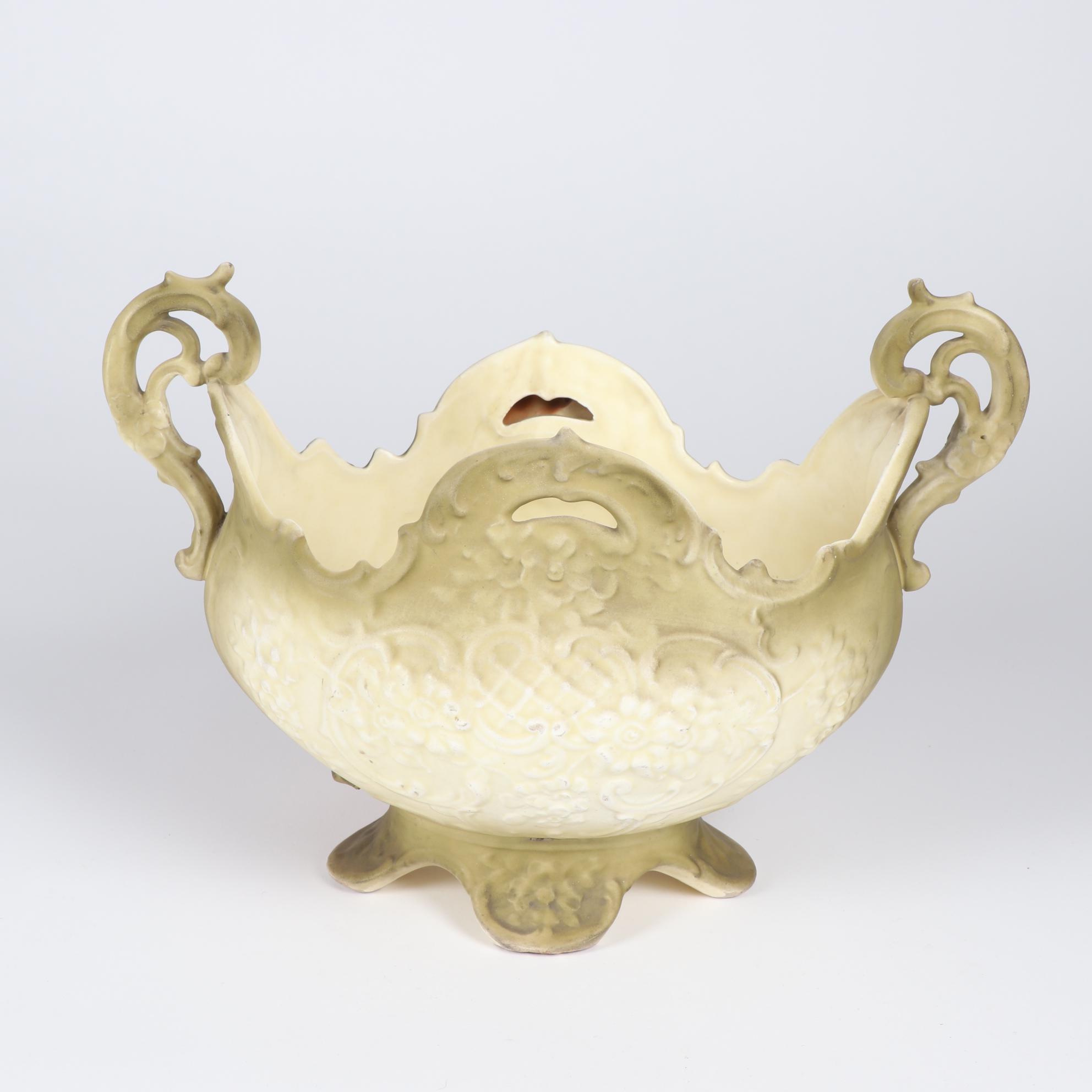 Royal Dux Art Nouveau Poppy Console Bowl, Early 20th Century