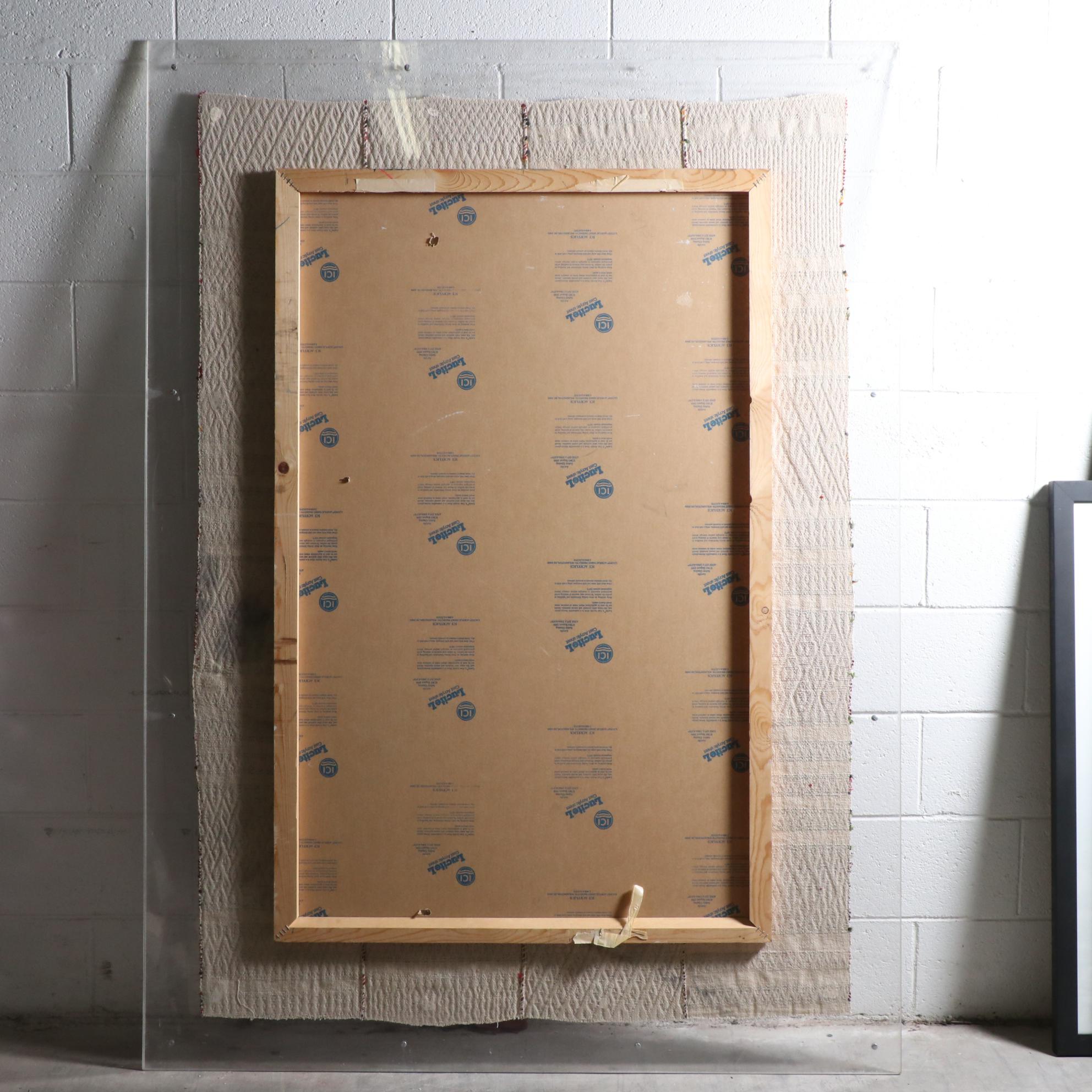 Handwoven Turkish Konya Wool Yastik Displayed in Plexiglass