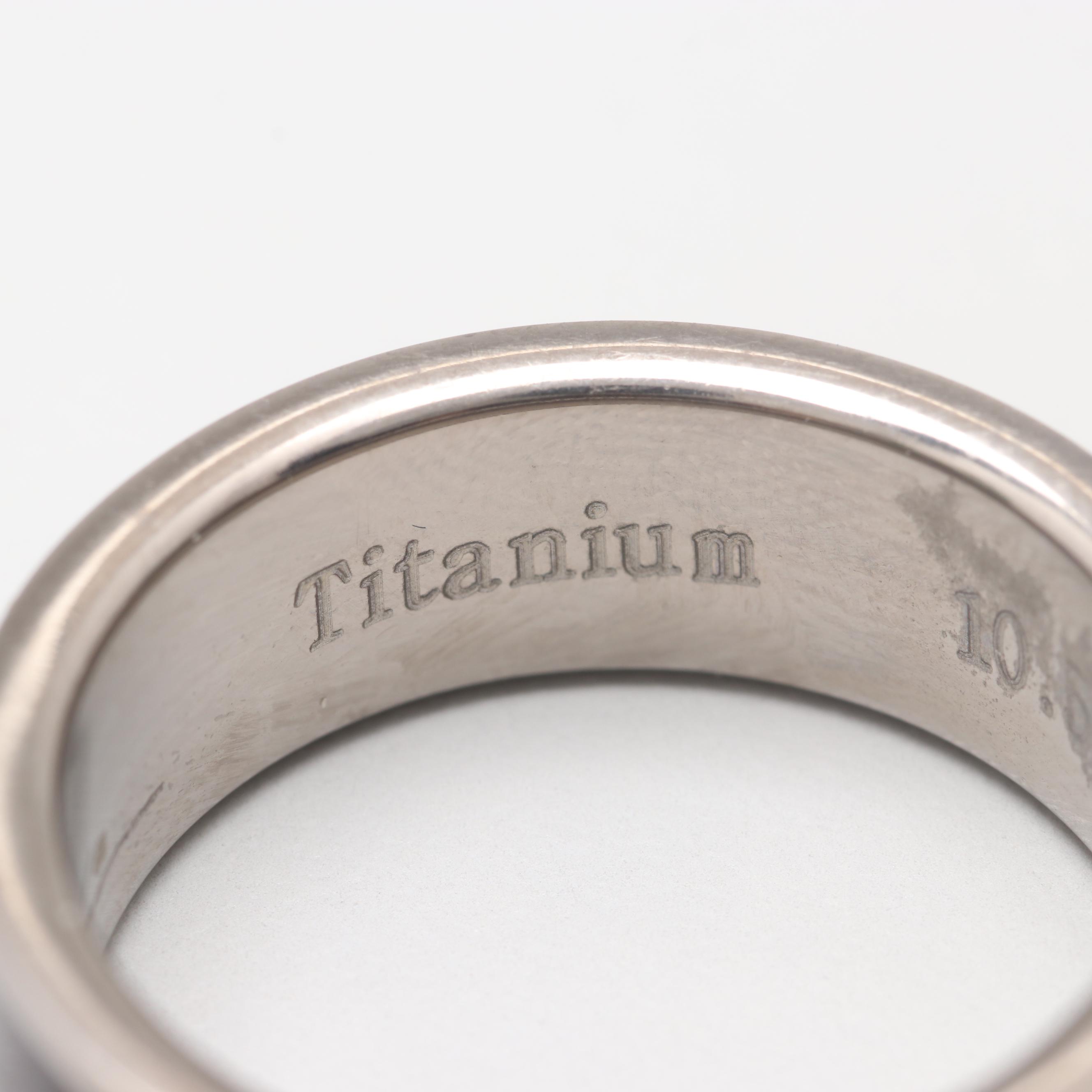 Titanium Ring with Wood Inlay