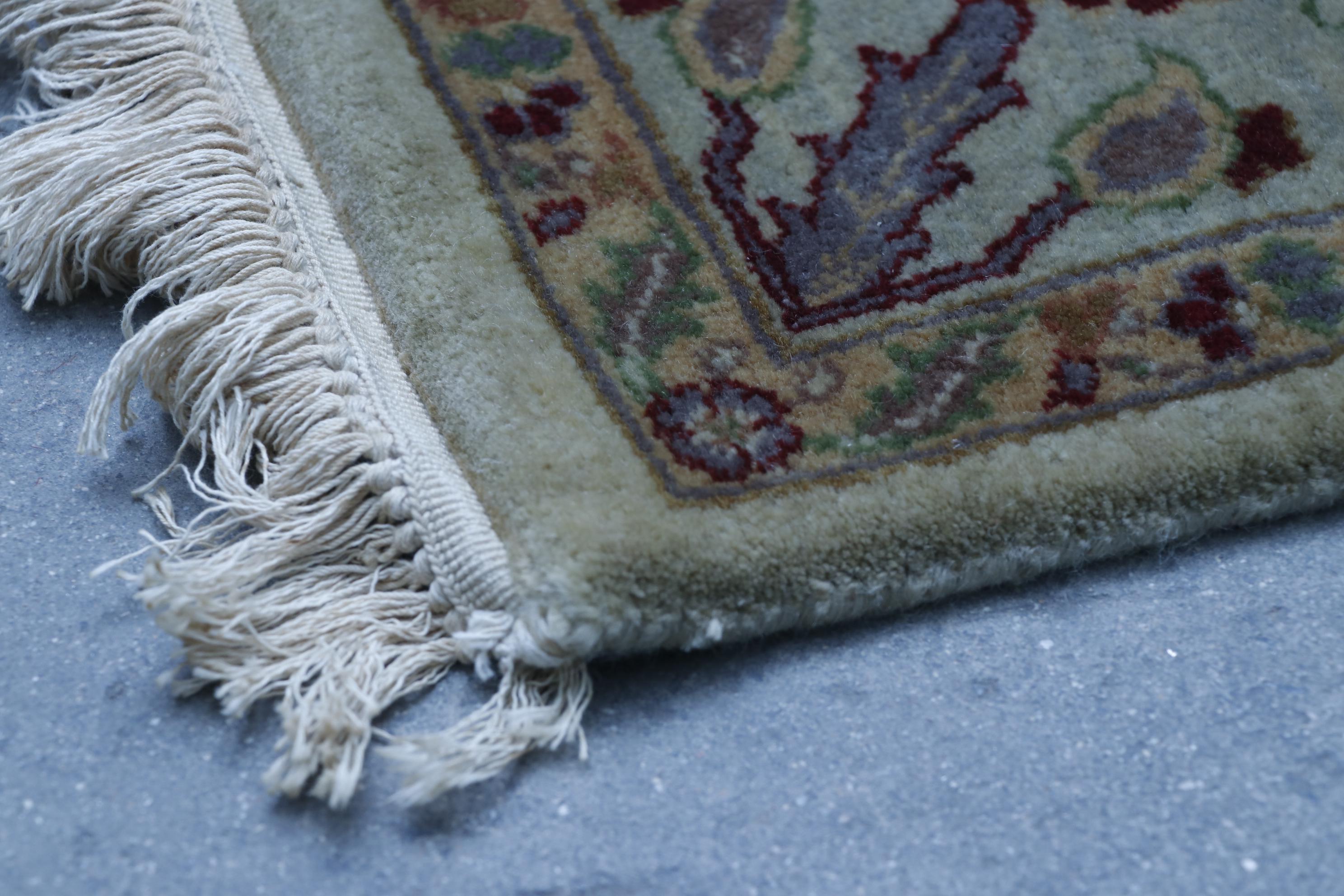 Finely Hand-Knotted Indo-Persian Wool Rug