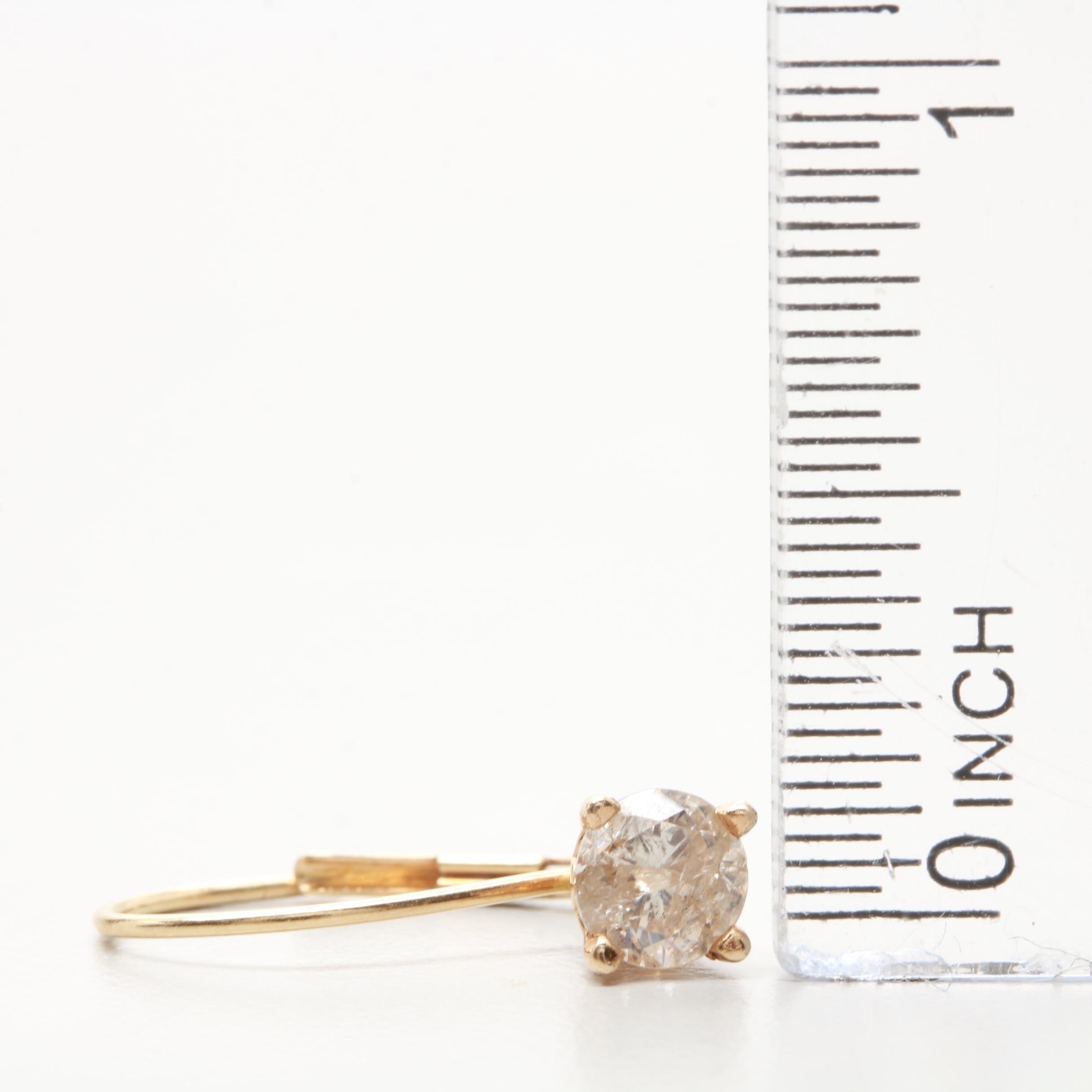 14K Yellow Gold 1.03 CTW Diamond Earrings