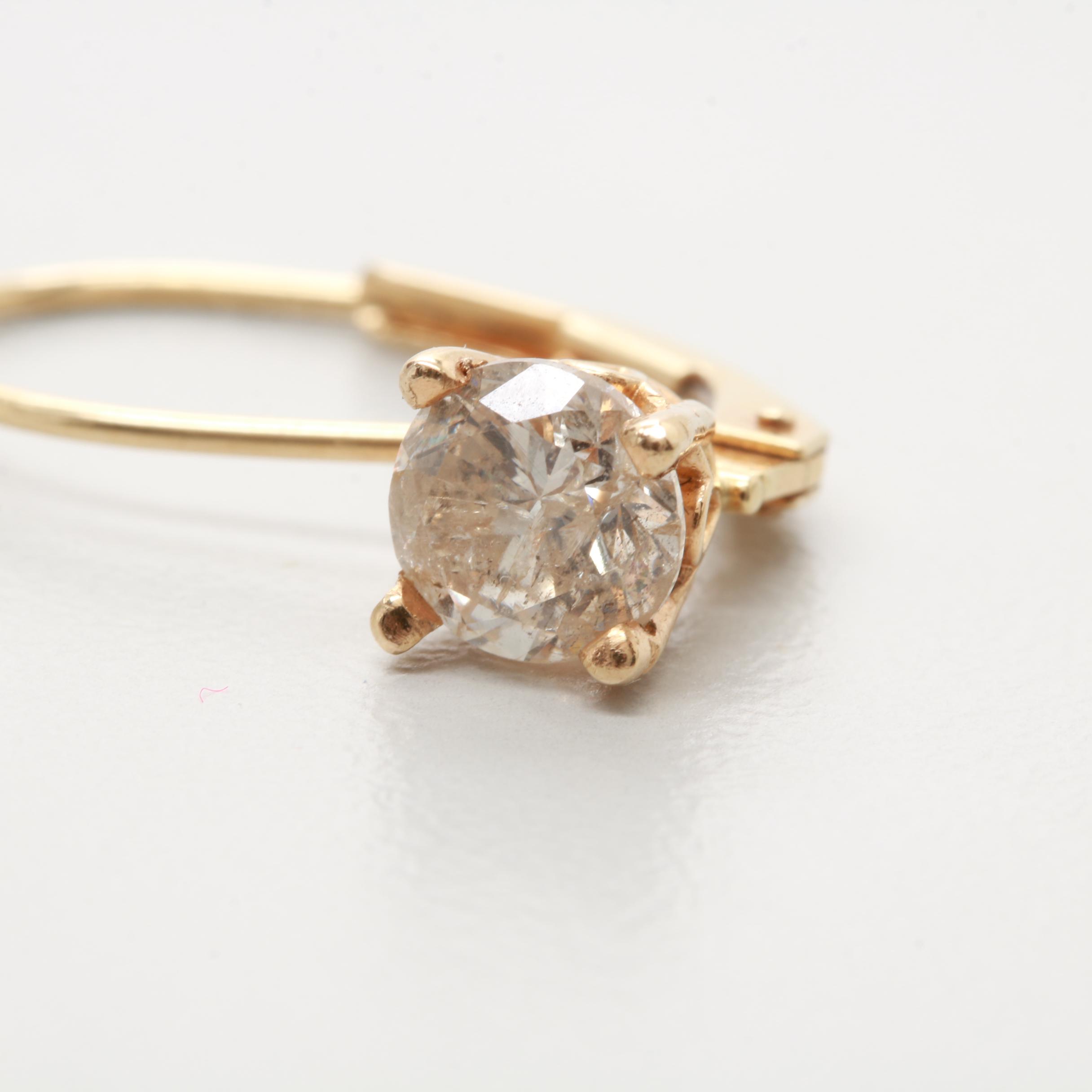 14K Yellow Gold 1.03 CTW Diamond Earrings