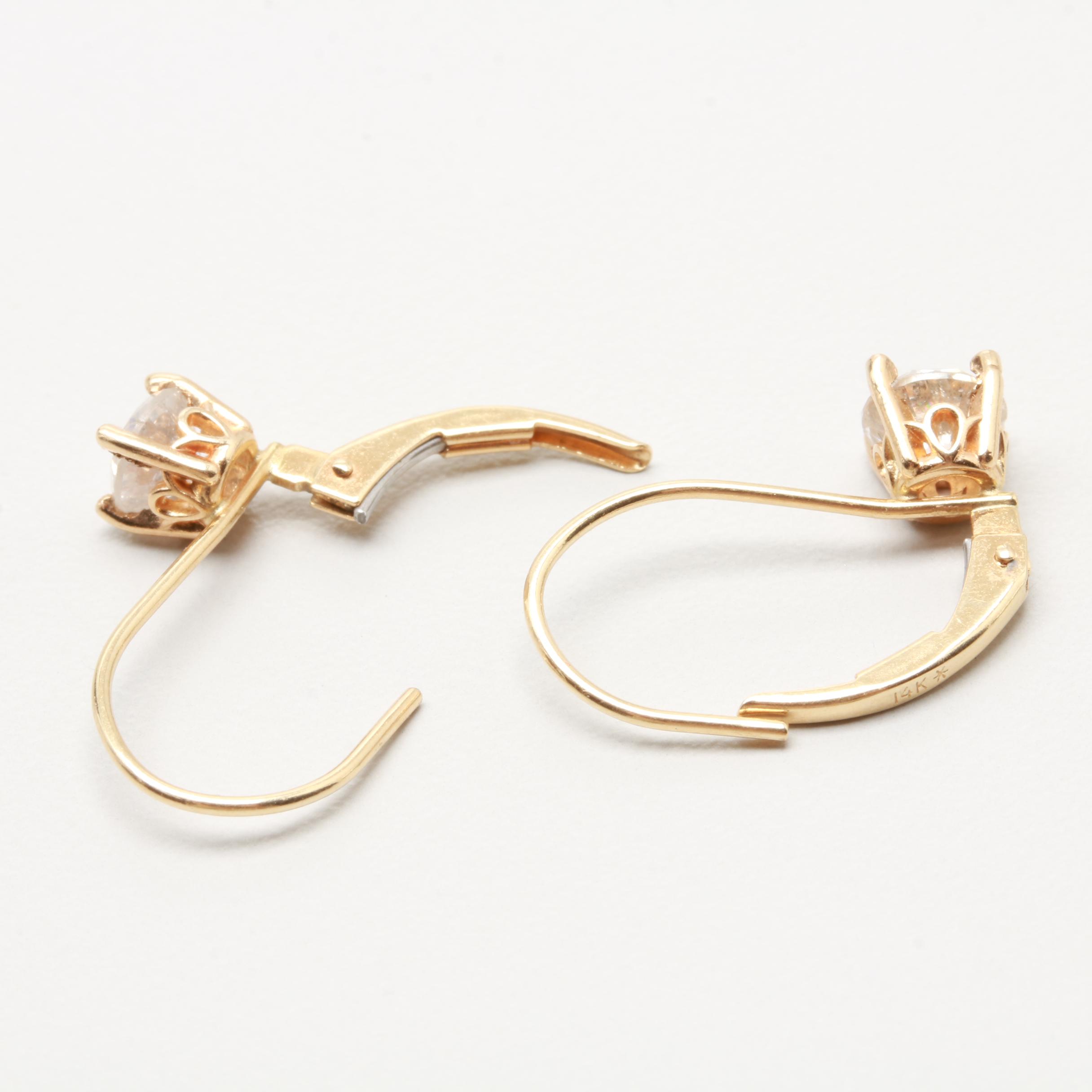 14K Yellow Gold 1.03 CTW Diamond Earrings