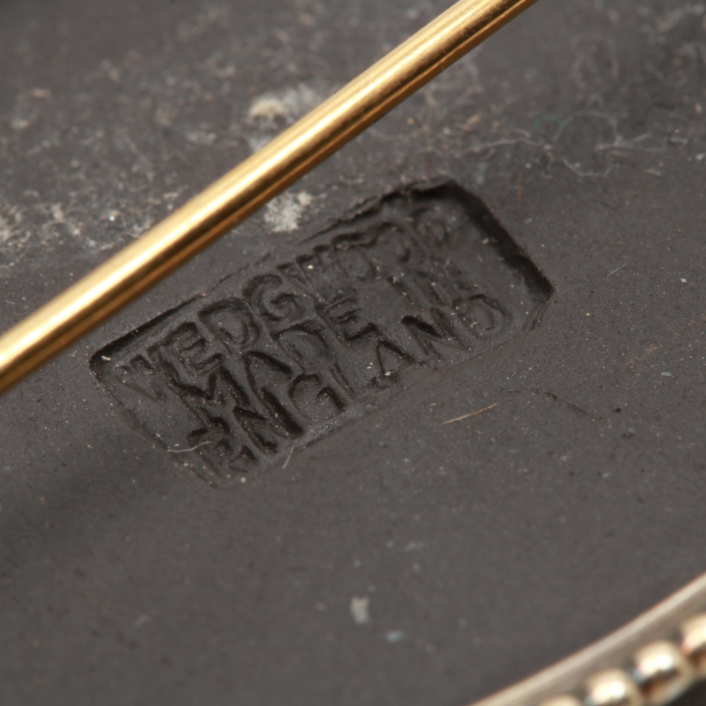 800 Silver Jasperware Brooch