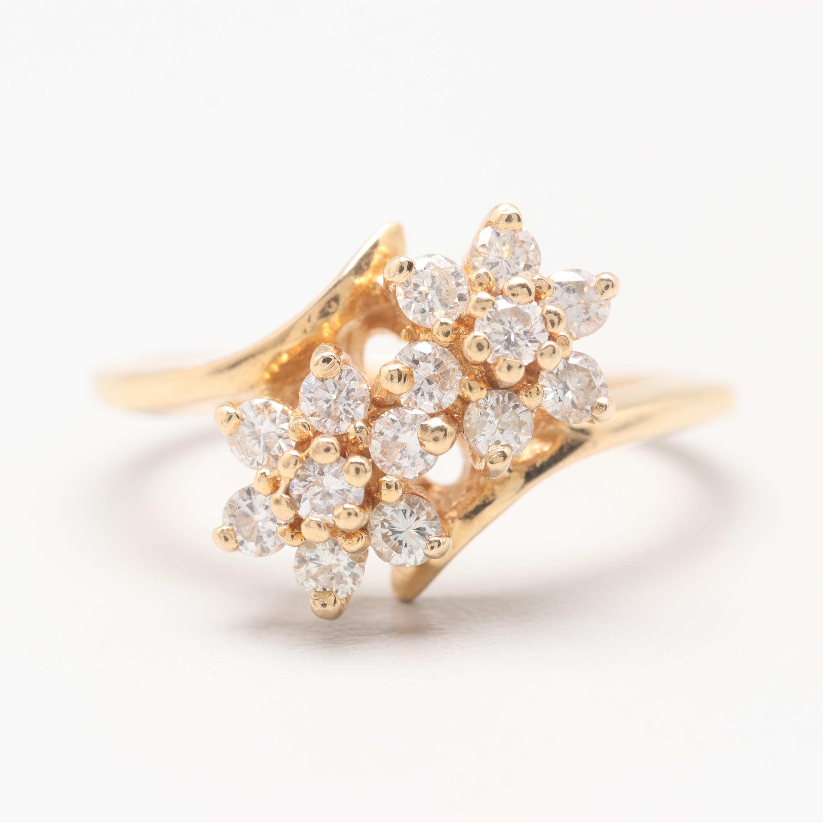 14K Yellow Gold Diamond Ring