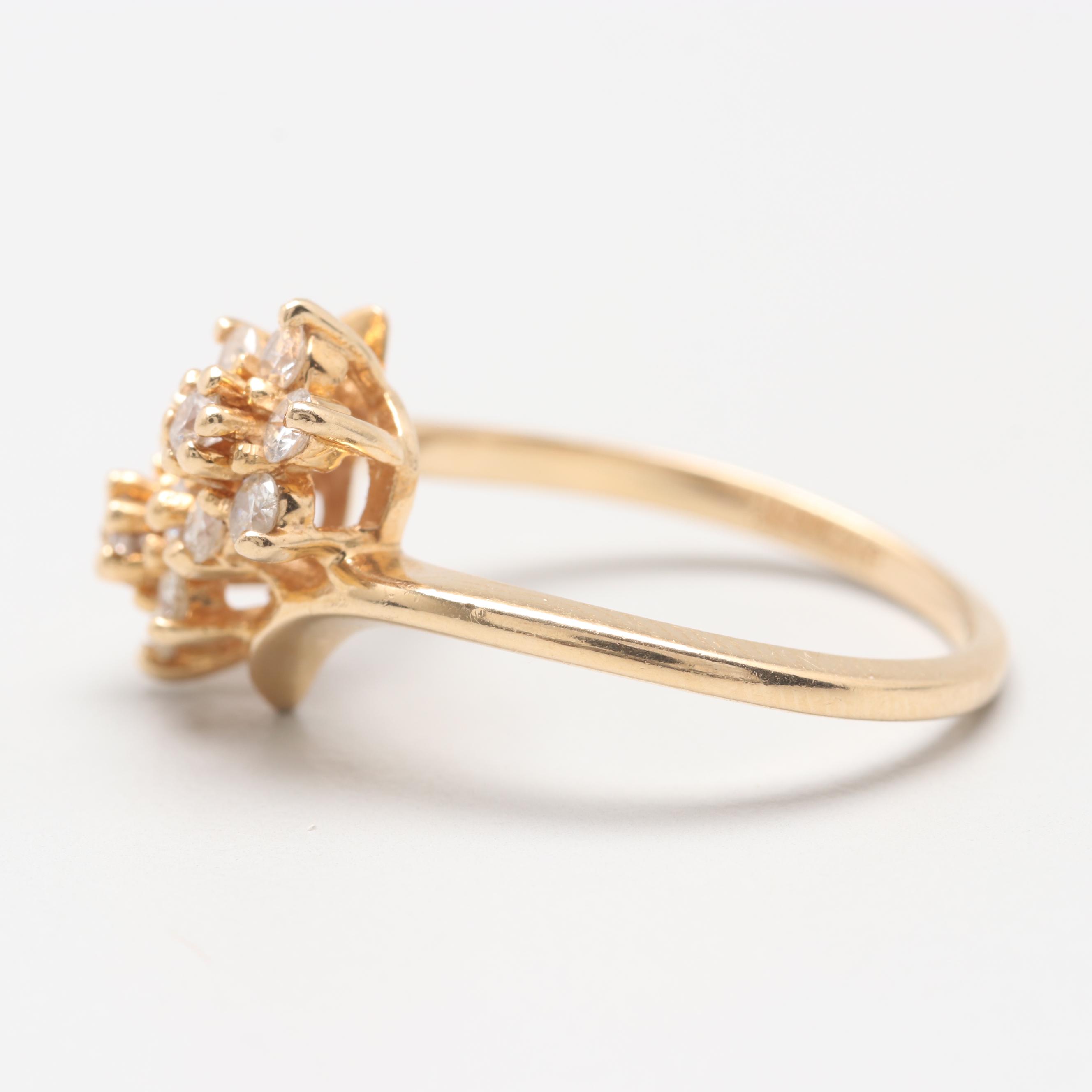 14K Yellow Gold Diamond Ring