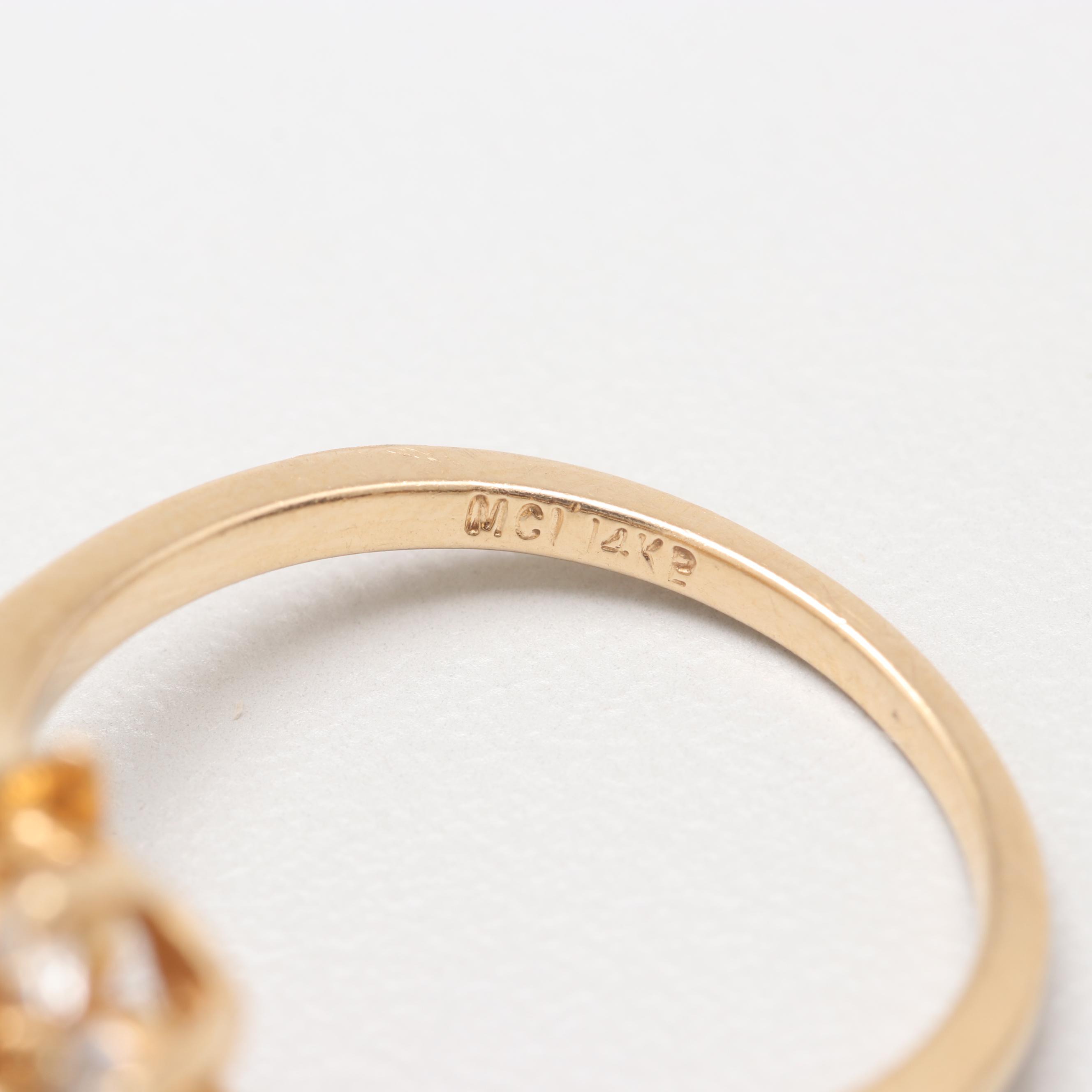 14K Yellow Gold Diamond Ring