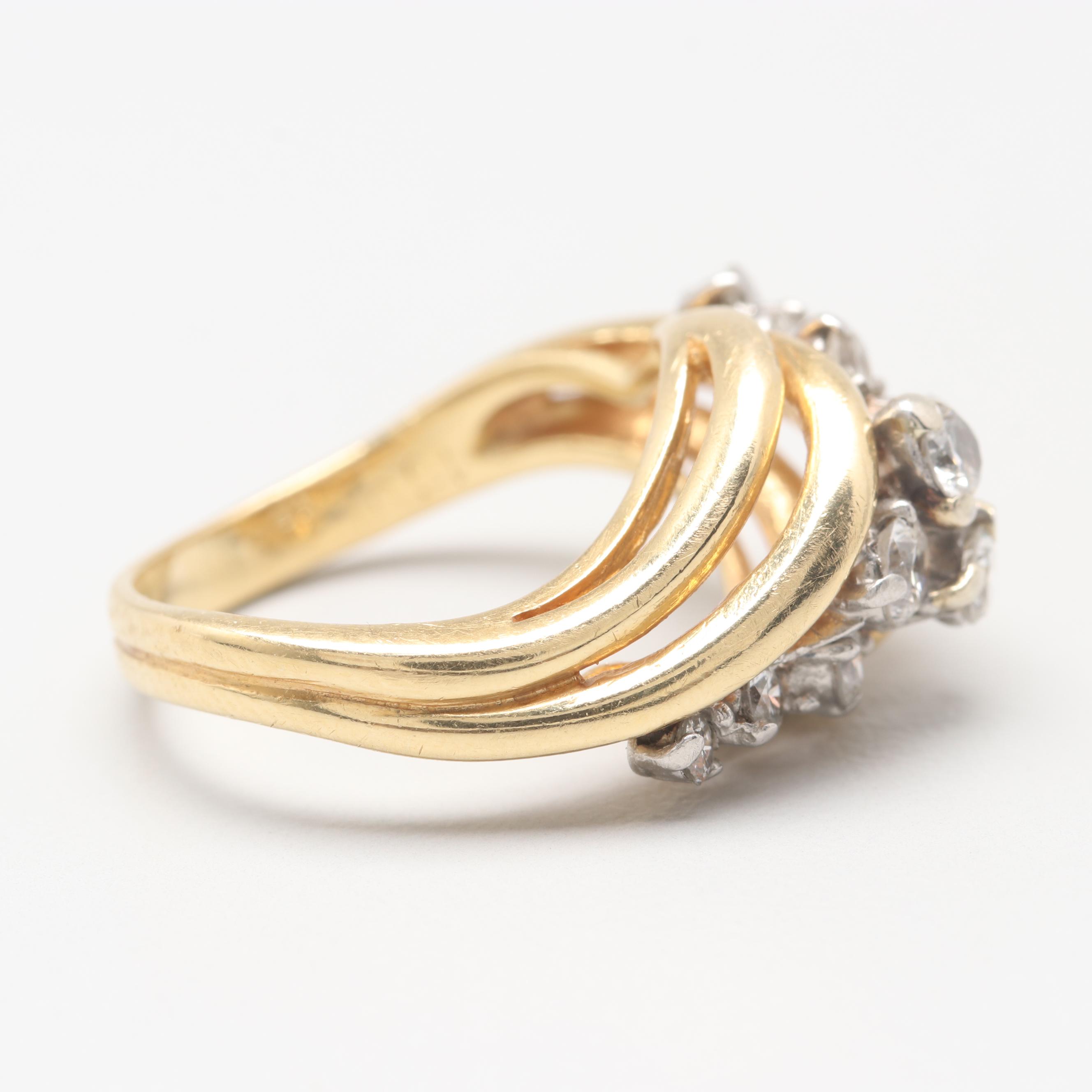 18K Yellow Gold Diamond Ring