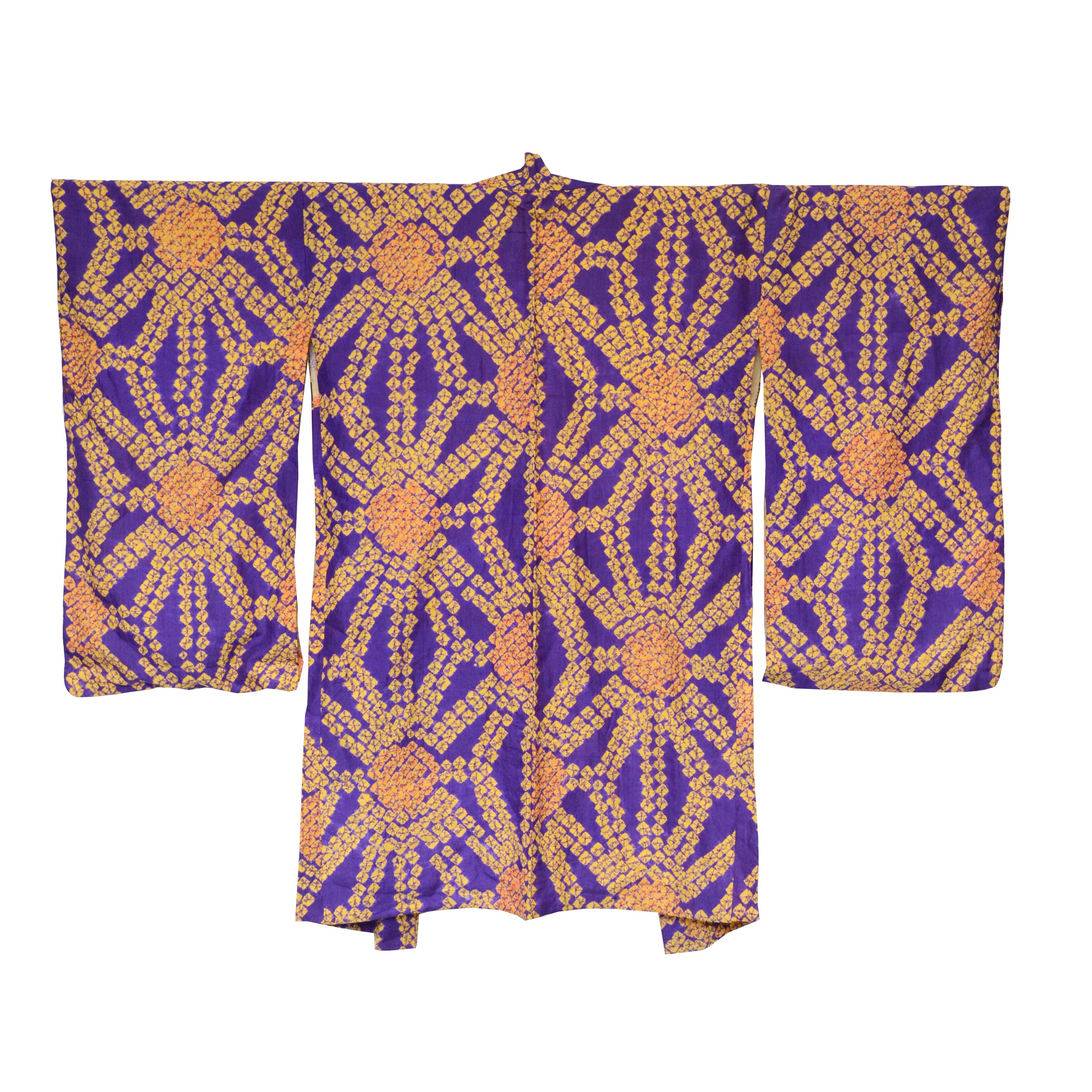 Circa 1925 Vintage Handwoven Silk Haori Jacket