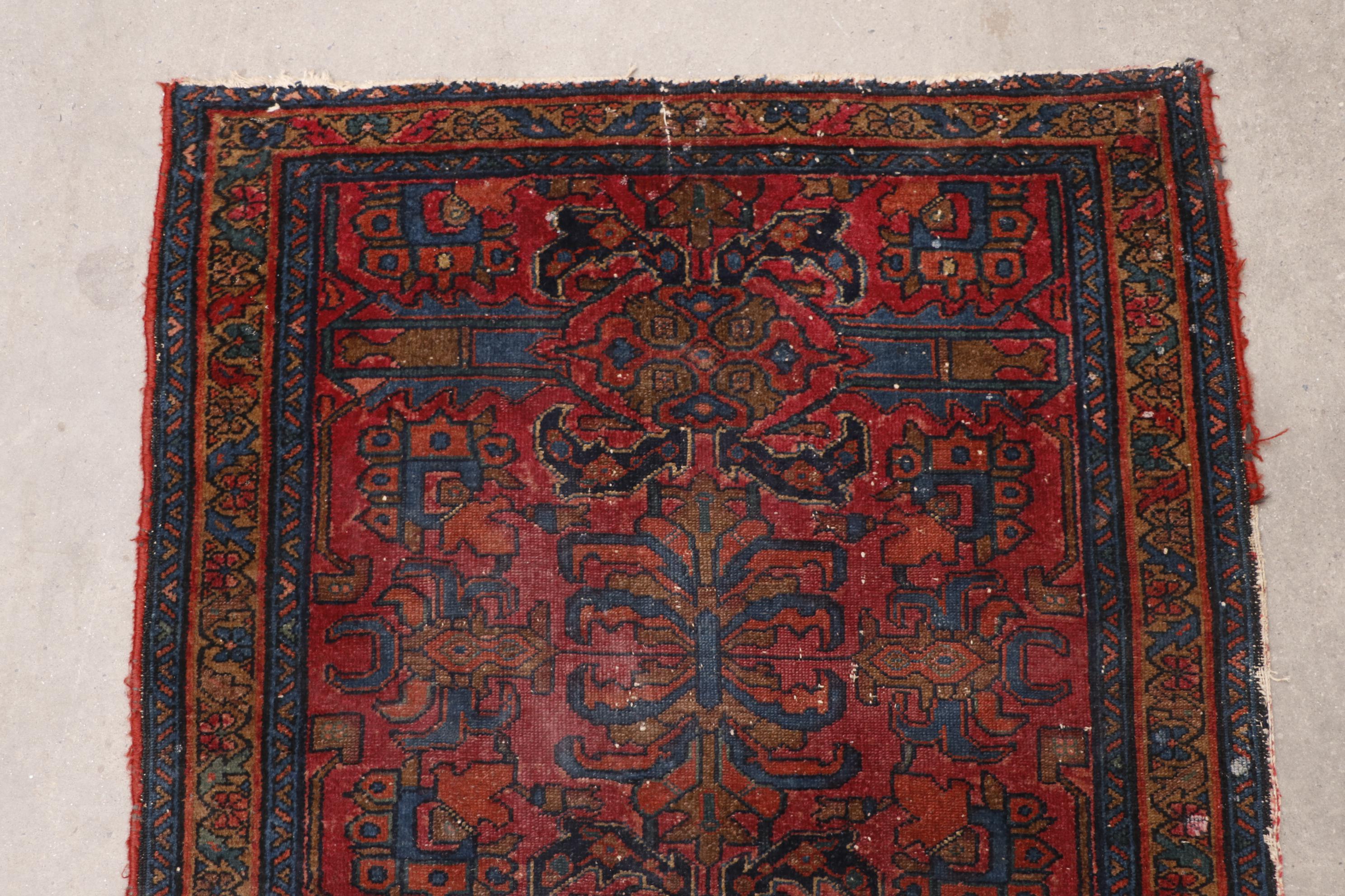 Semi-Antique Hand-Knotted Persian Mehriban Wool Rug