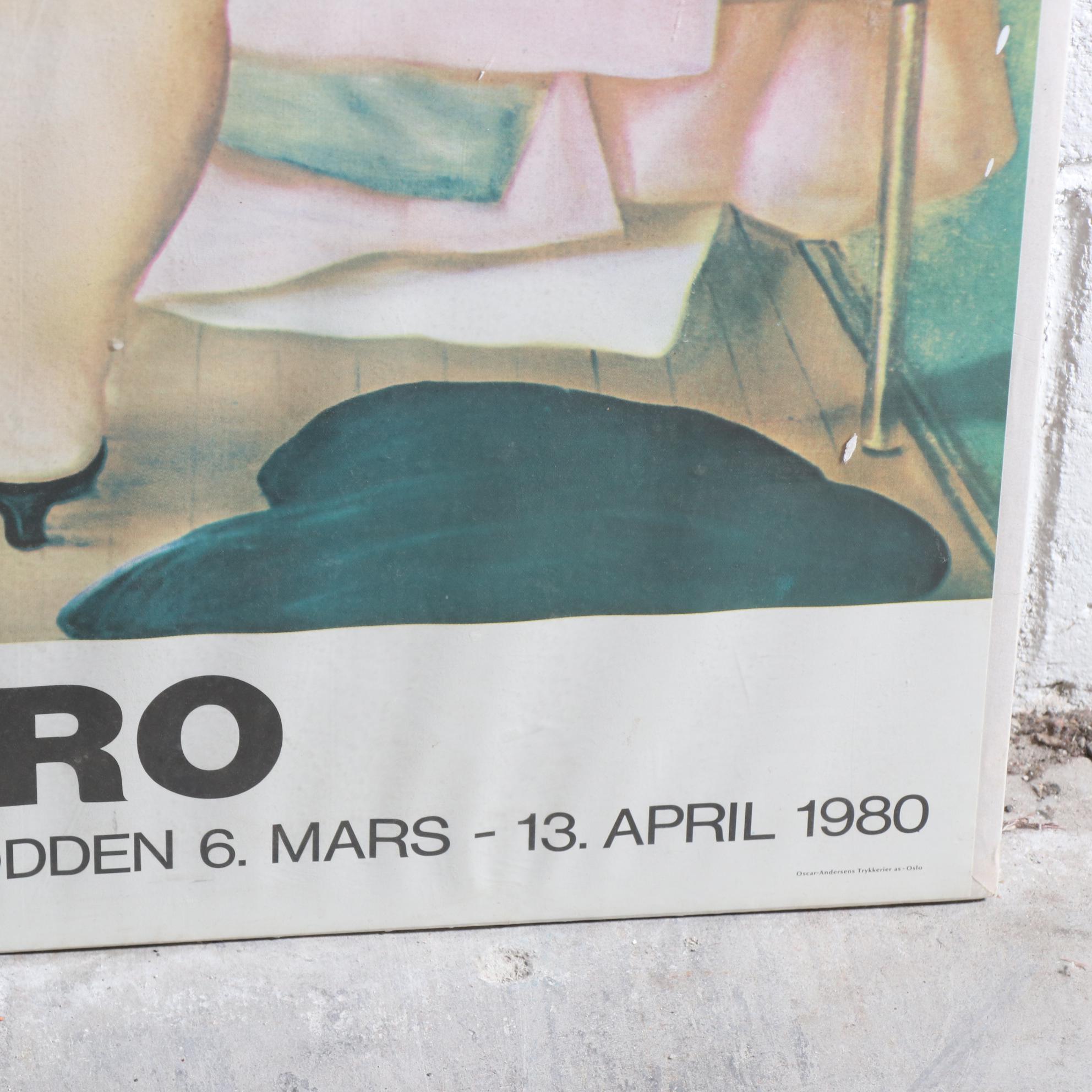 1980 Norwegian Fernando Botero Exhibition Poster "The Morning After"