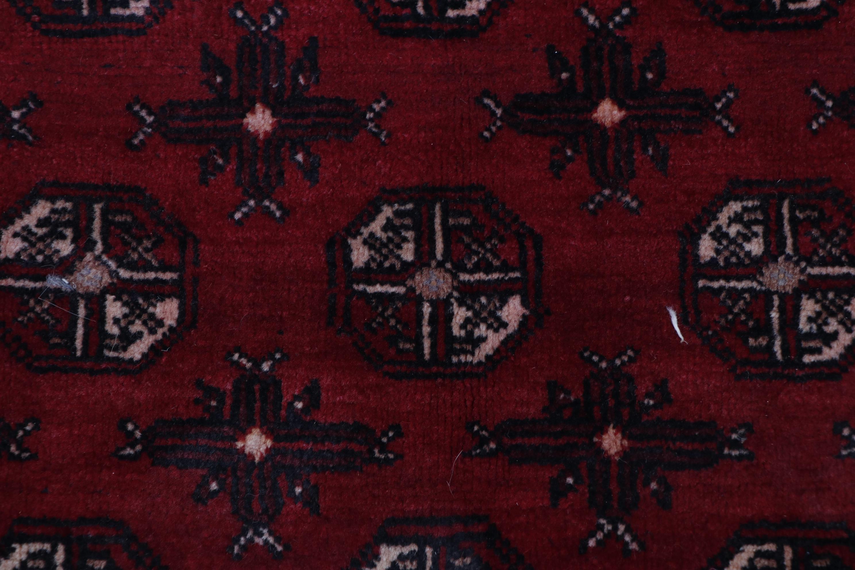 Hand-Knotted Persian Bokhara Wool Floor Mat