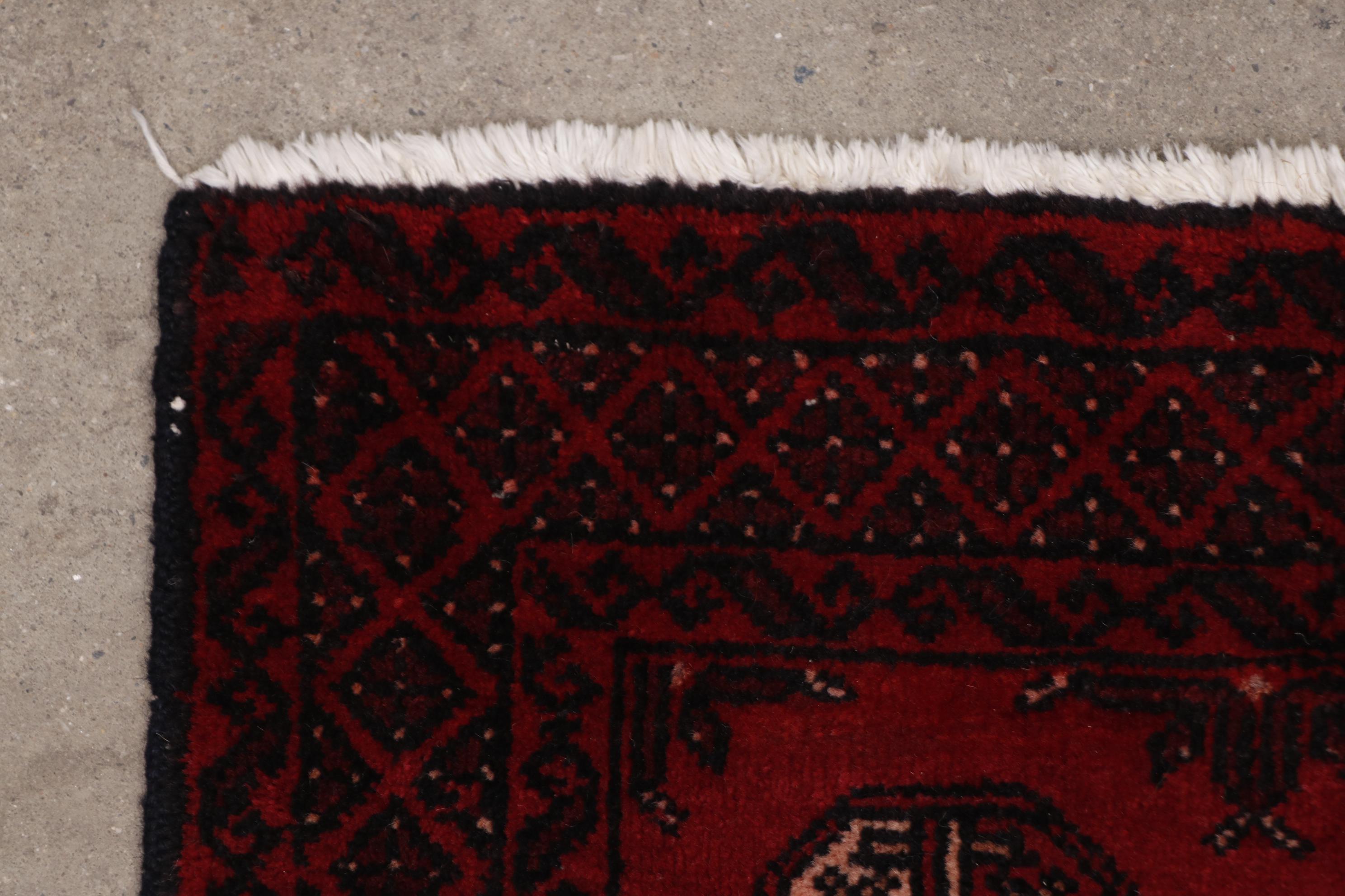 Hand-Knotted Persian Bokhara Wool Floor Mat