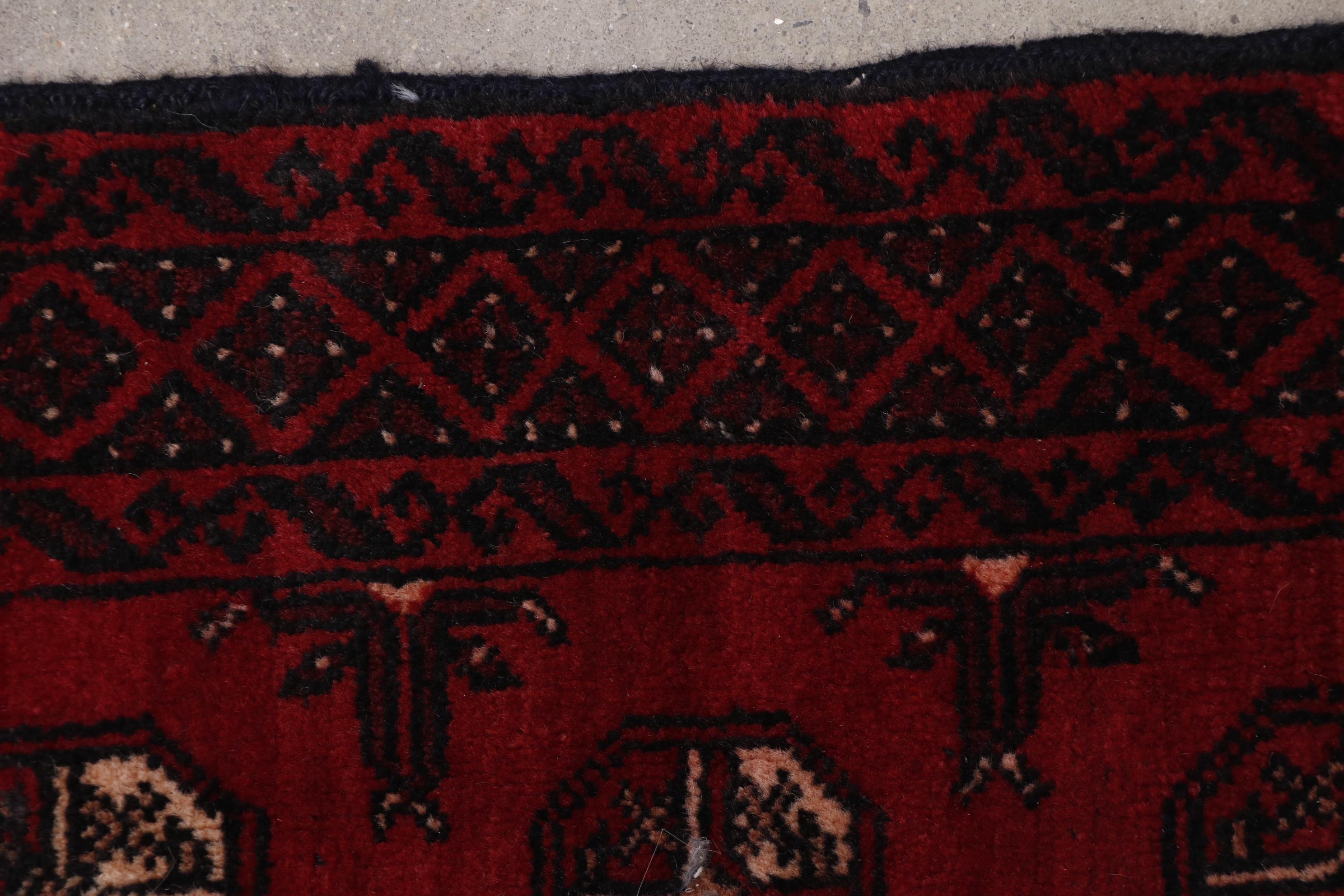 Hand-Knotted Persian Bokhara Wool Floor Mat