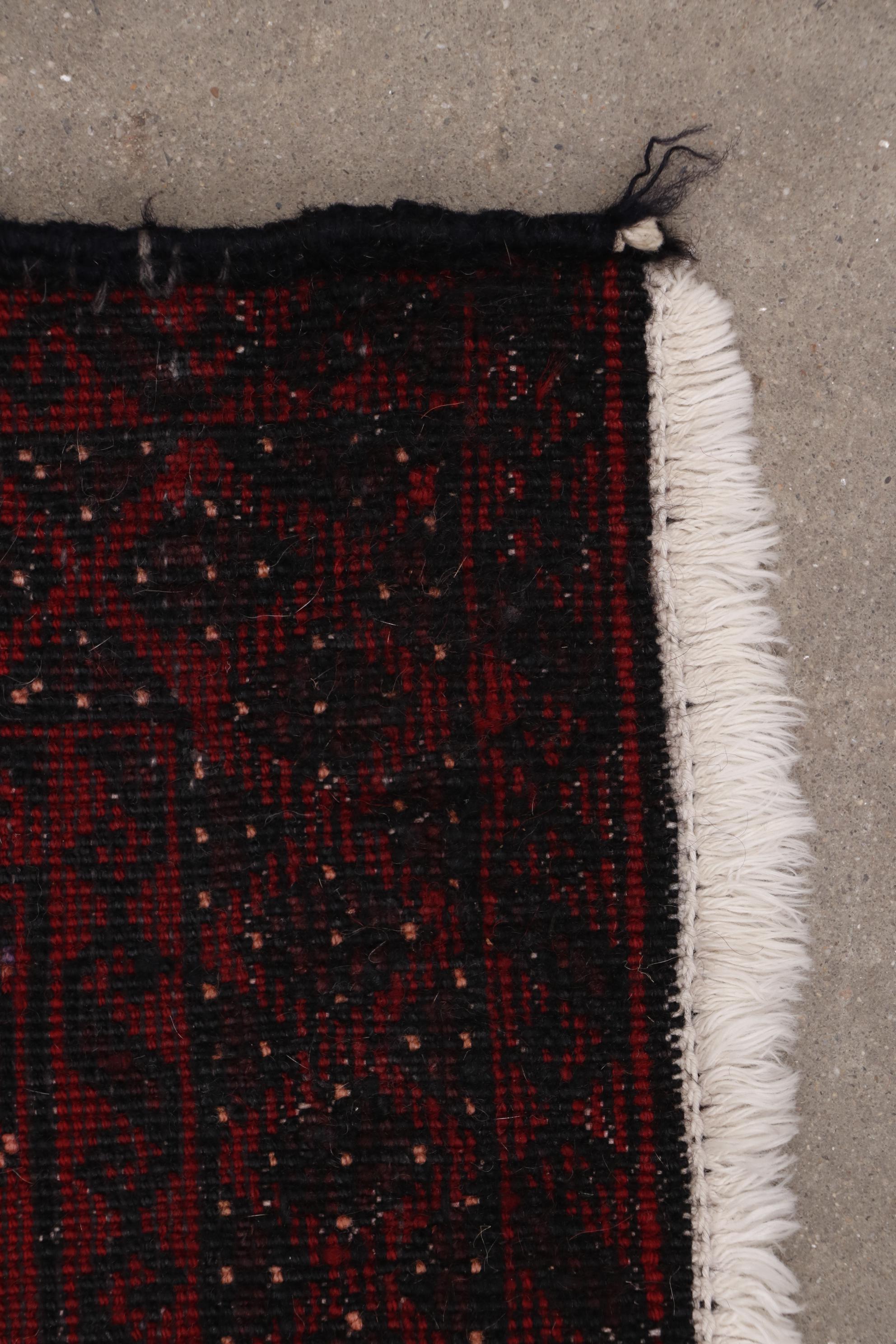 Hand-Knotted Persian Bokhara Wool Floor Mat