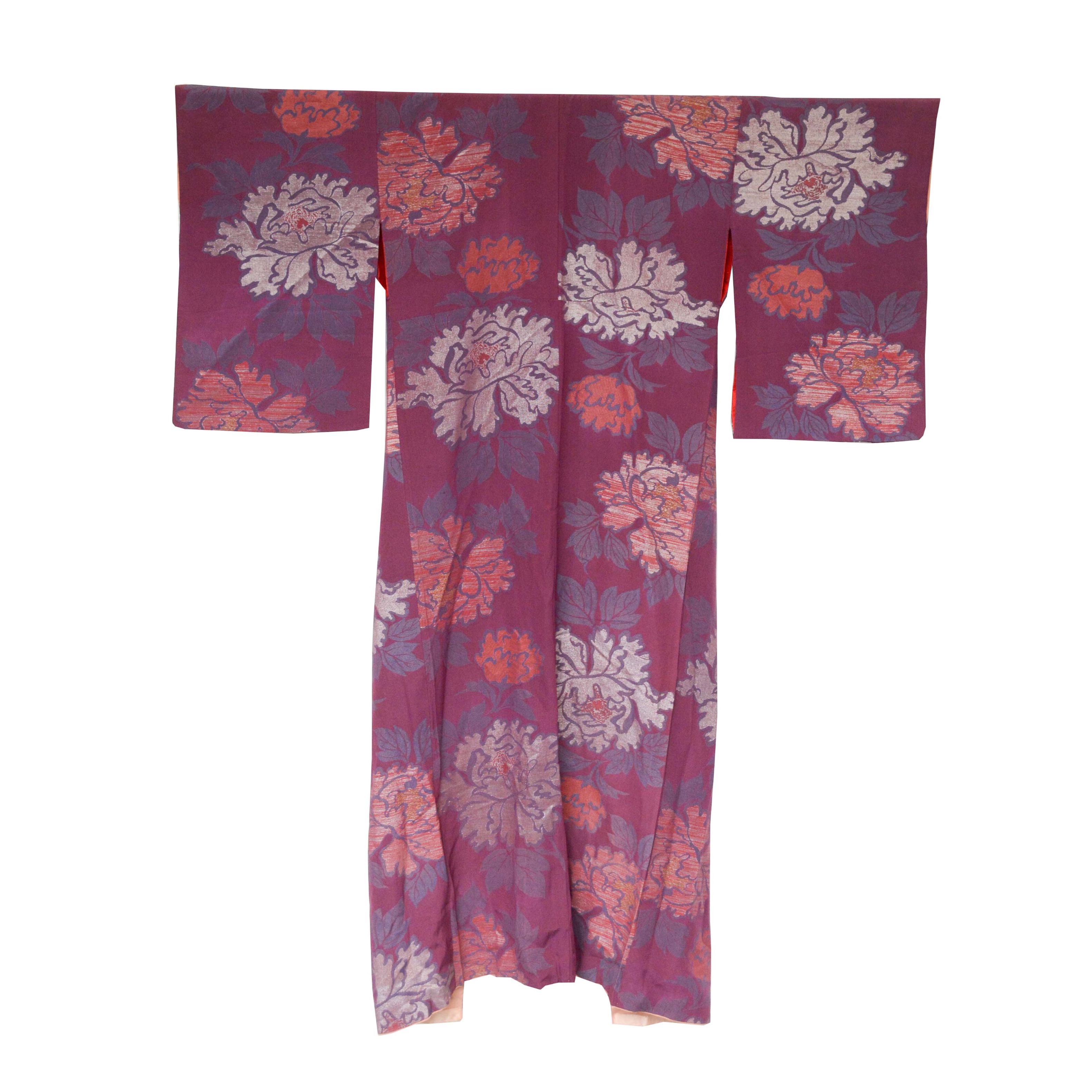 Circa 1915 Antique Handwoven Silk Kimono