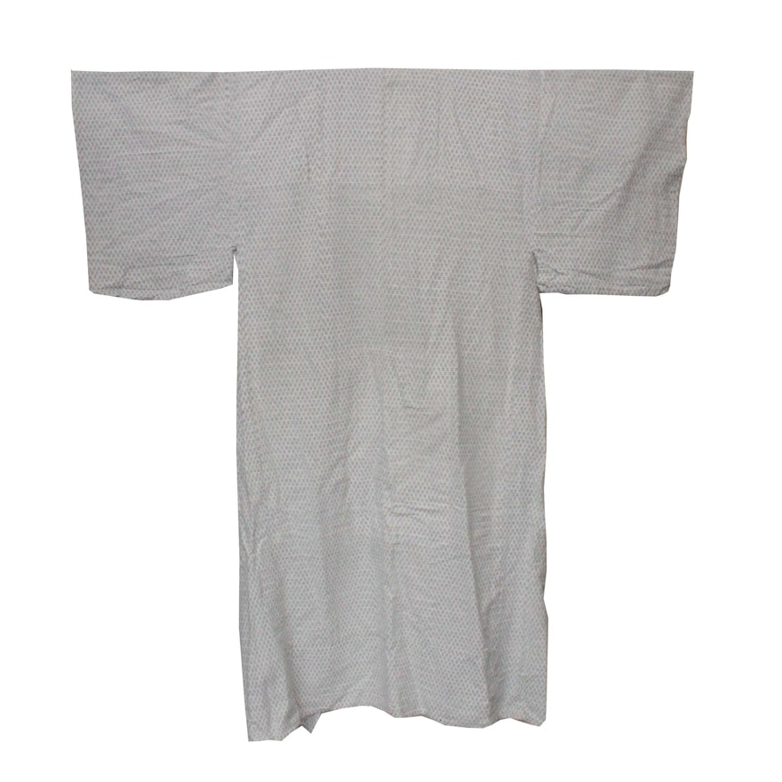 Men's Circa 1900s Antique Handwoven Cotton Kasuri Kimono