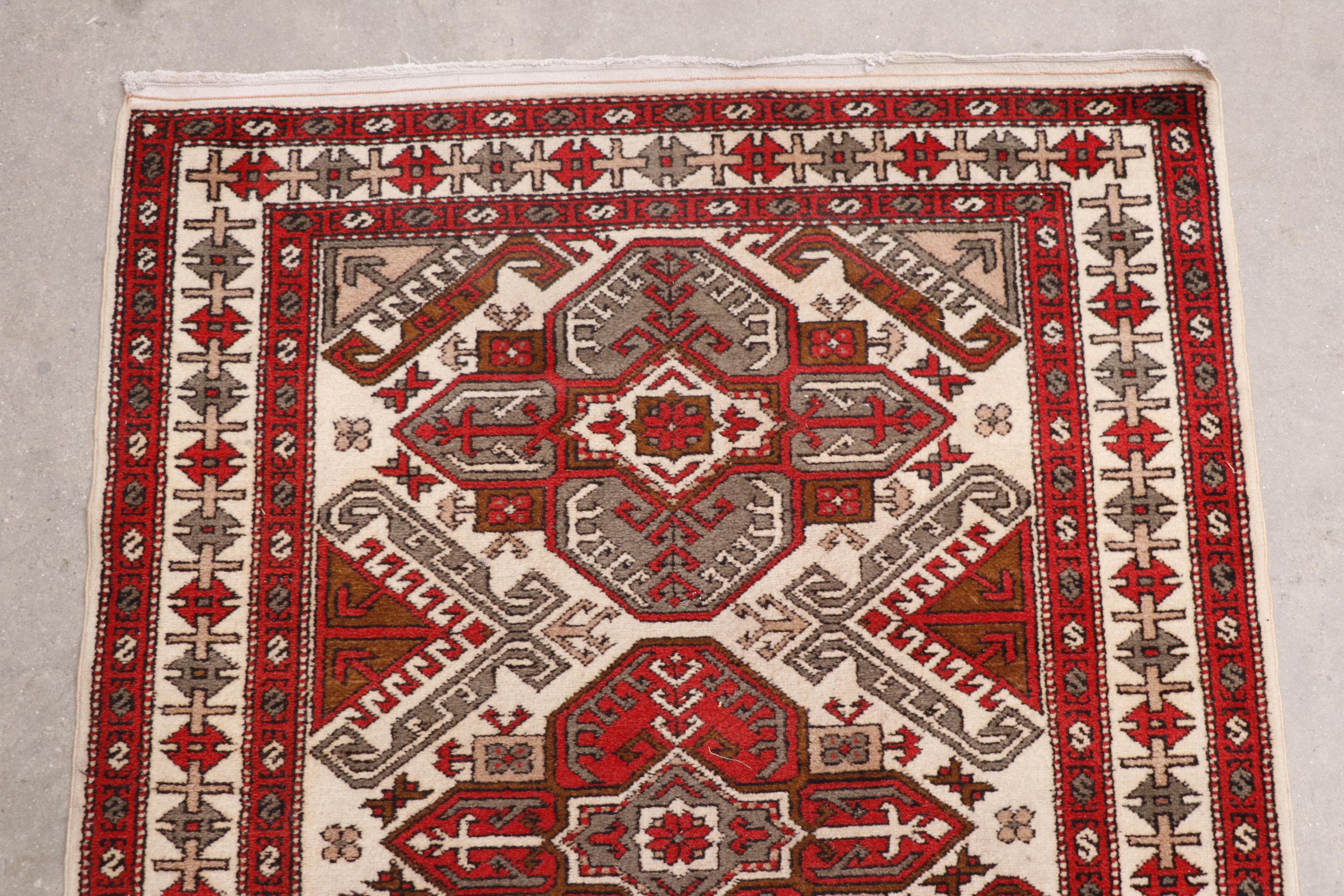 Hand-Knotted Caucasian Wool Runner