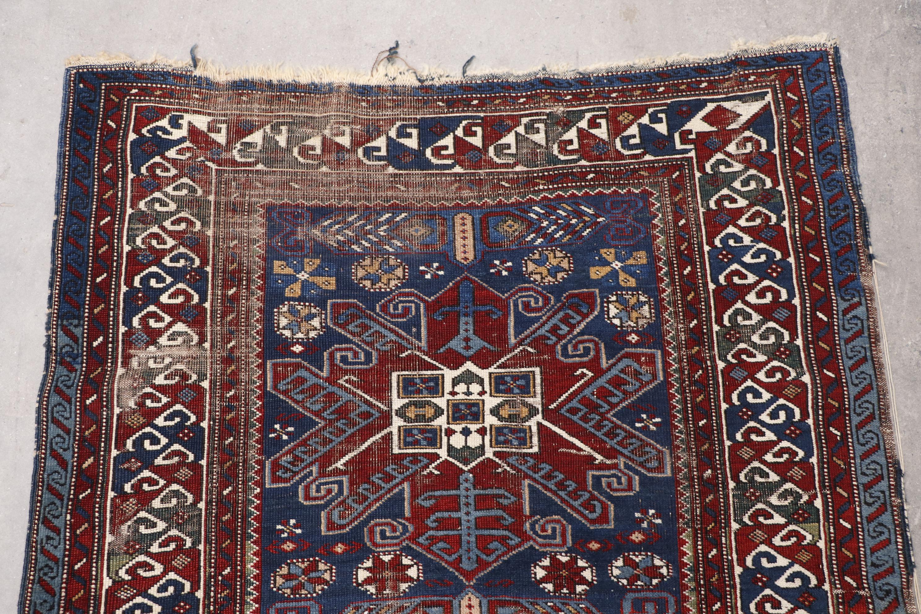 Hand-Knotted Caucasian Shirvan Wool Rug
