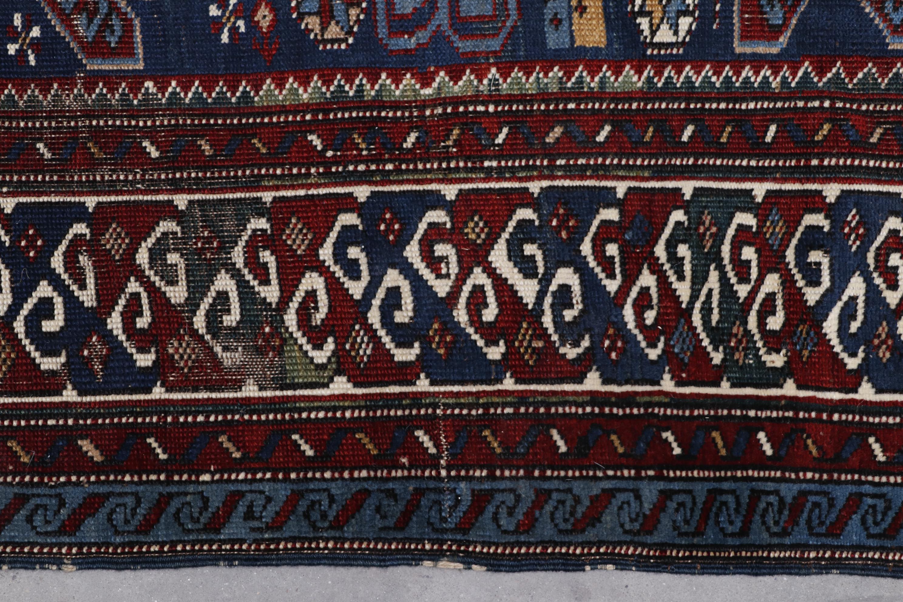 Hand-Knotted Caucasian Shirvan Wool Rug