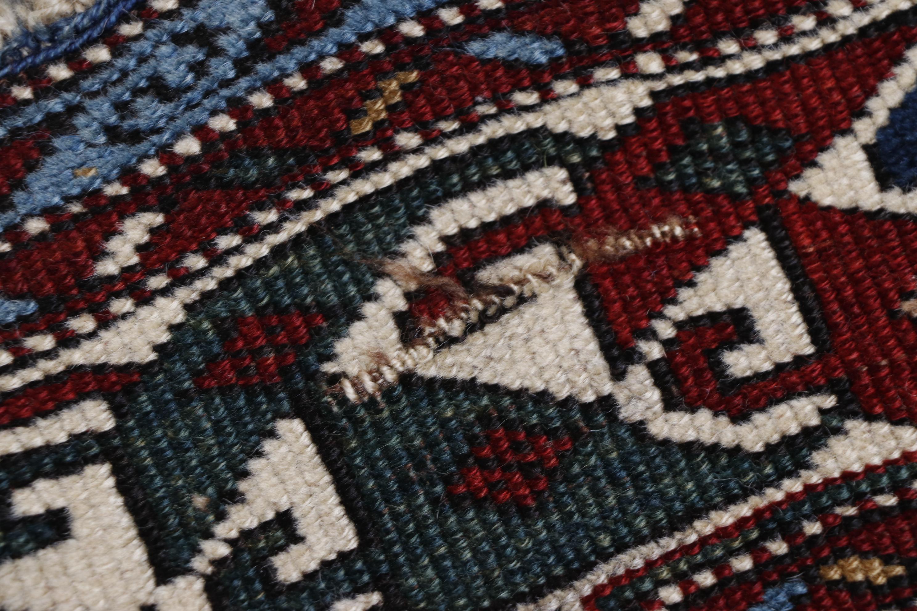 Hand-Knotted Caucasian Shirvan Wool Rug