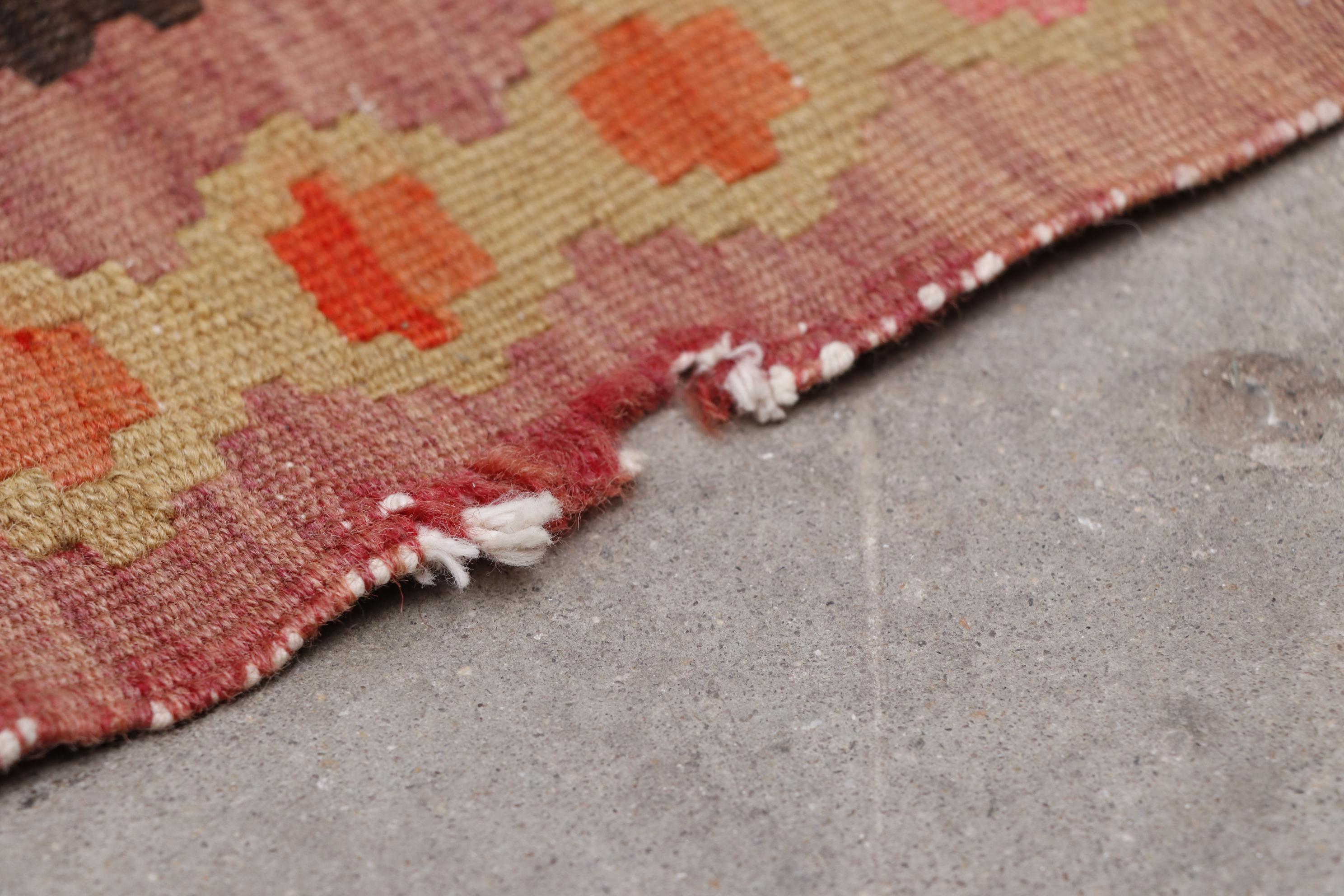 Handwoven Persian Afshar Slitweave Wool Kilim