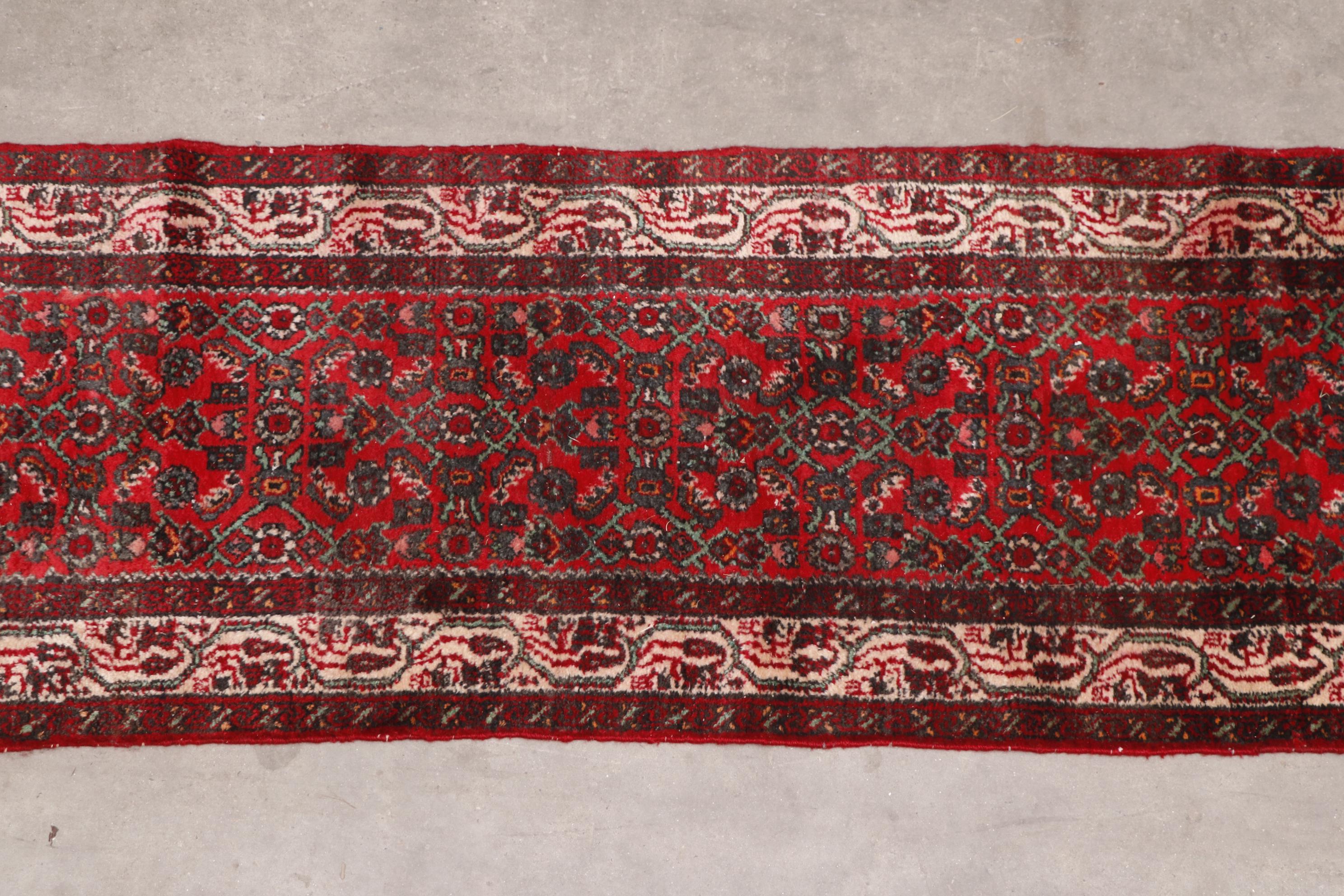Hand-Knotted Persian Hamadan Wool Runner