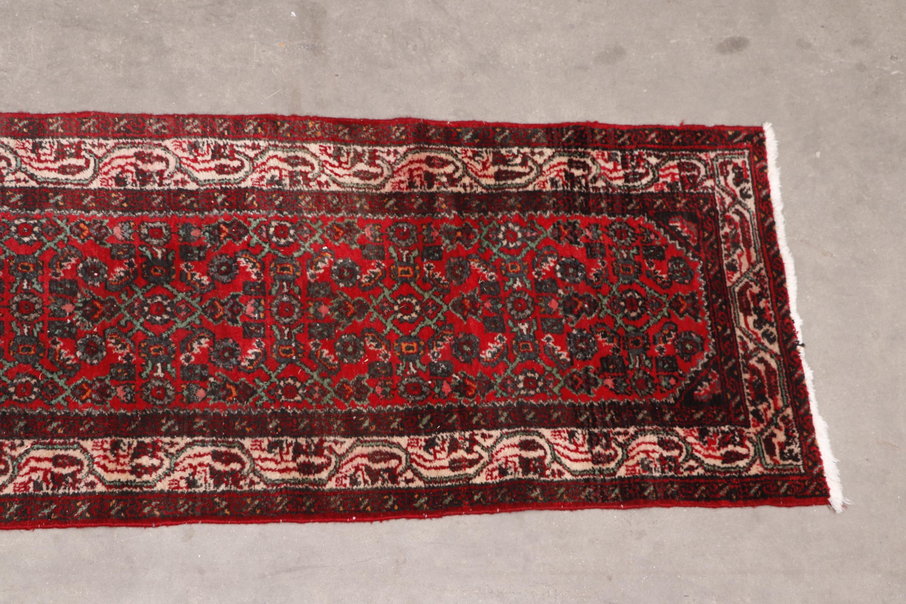 Hand-Knotted Persian Hamadan Wool Runner