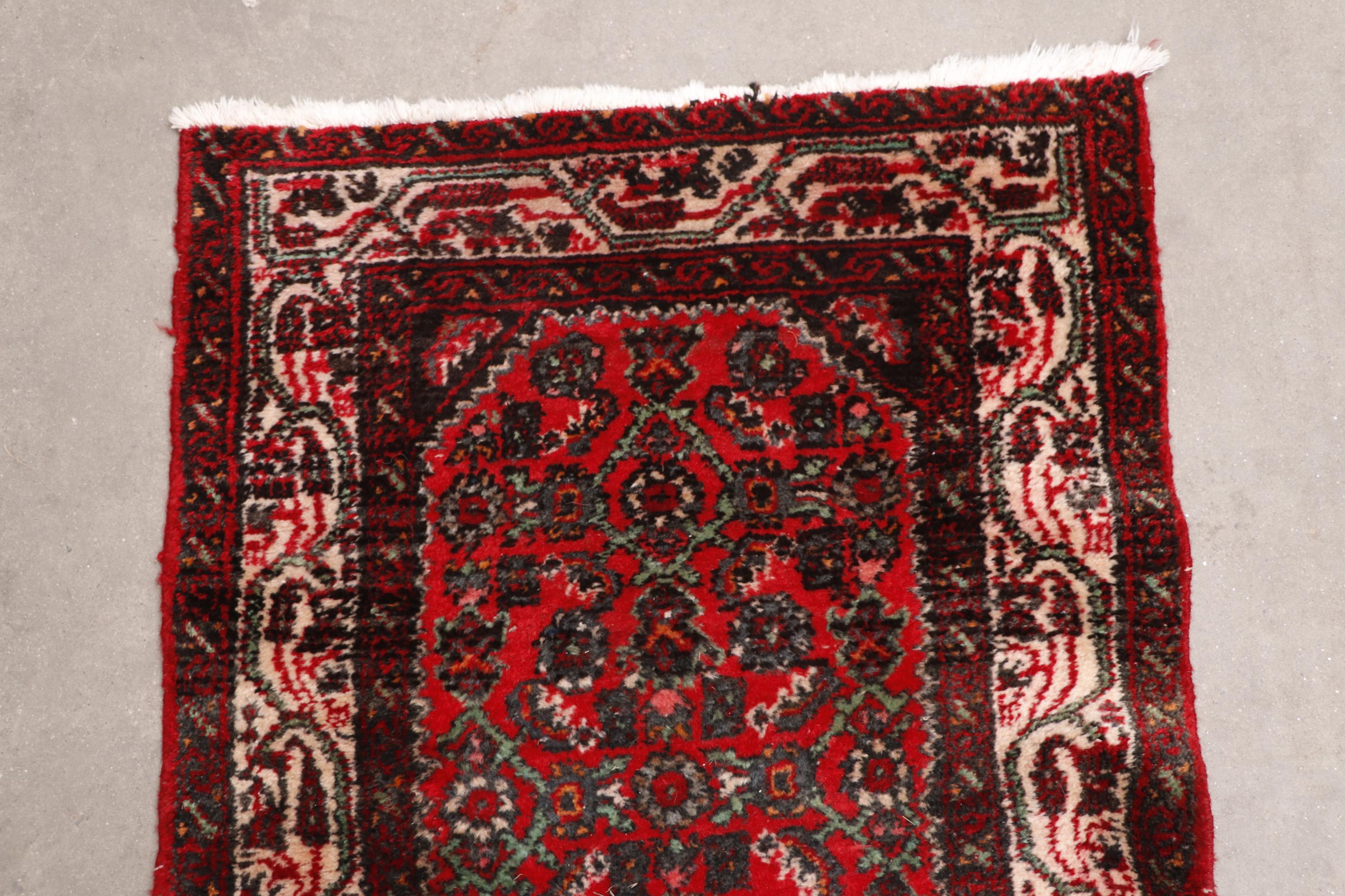 Hand-Knotted Persian Hamadan Wool Runner