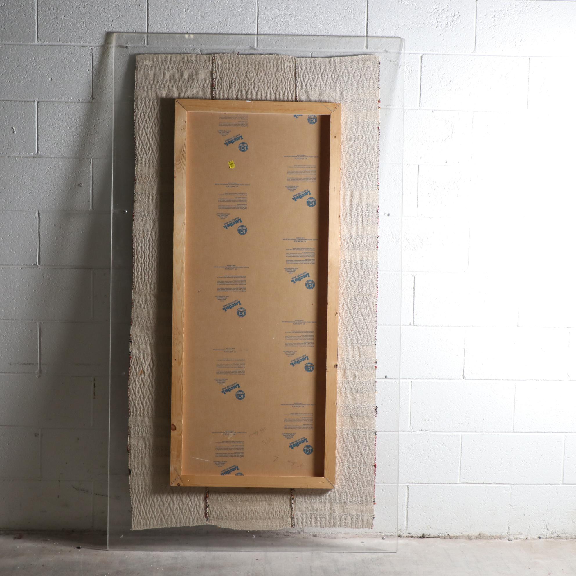 Handwoven Turkish Konya Wool Yastik Displayed in Plexiglass