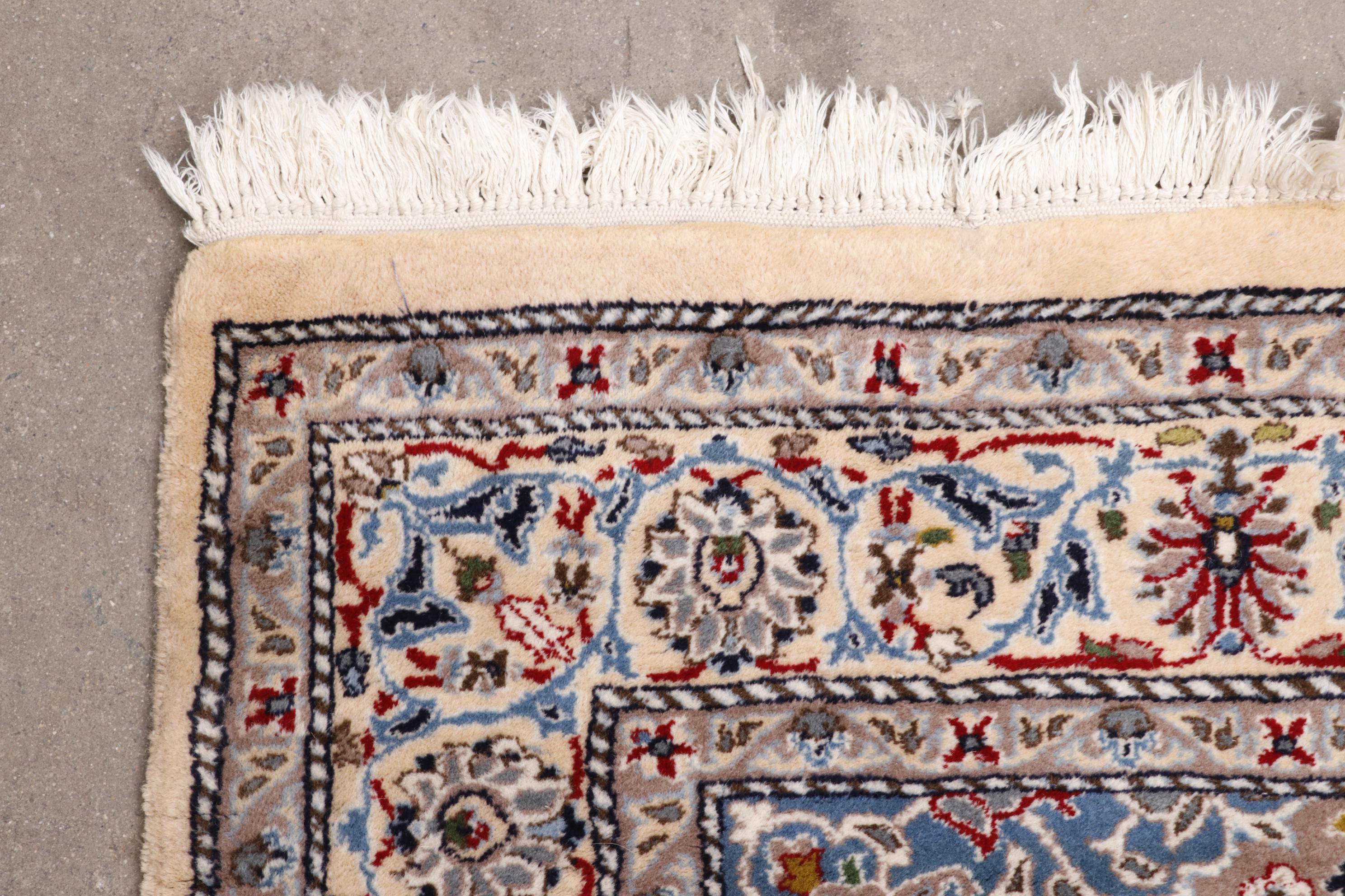 Finely Hand-Knotted Persian Nain Wool Rug
