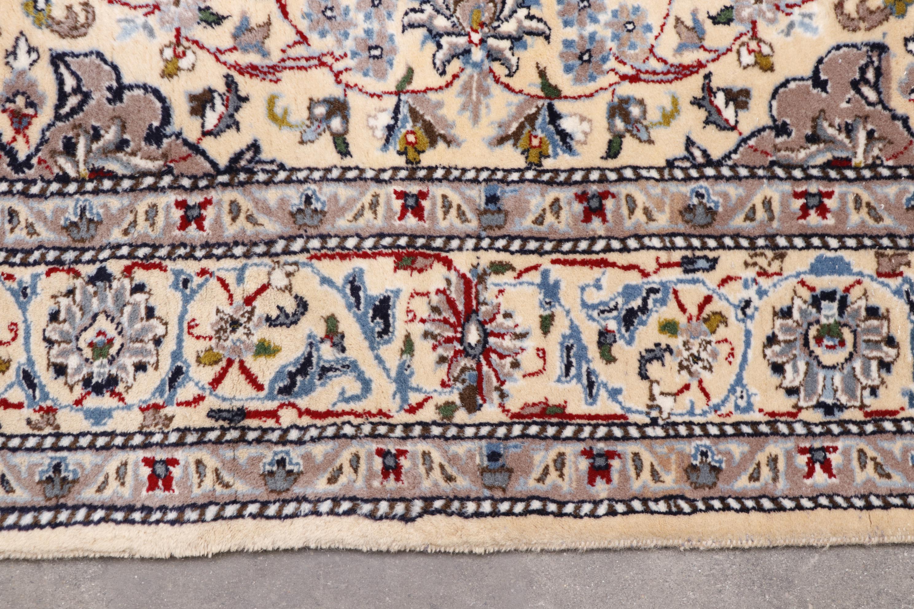 Finely Hand-Knotted Persian Nain Wool Rug
