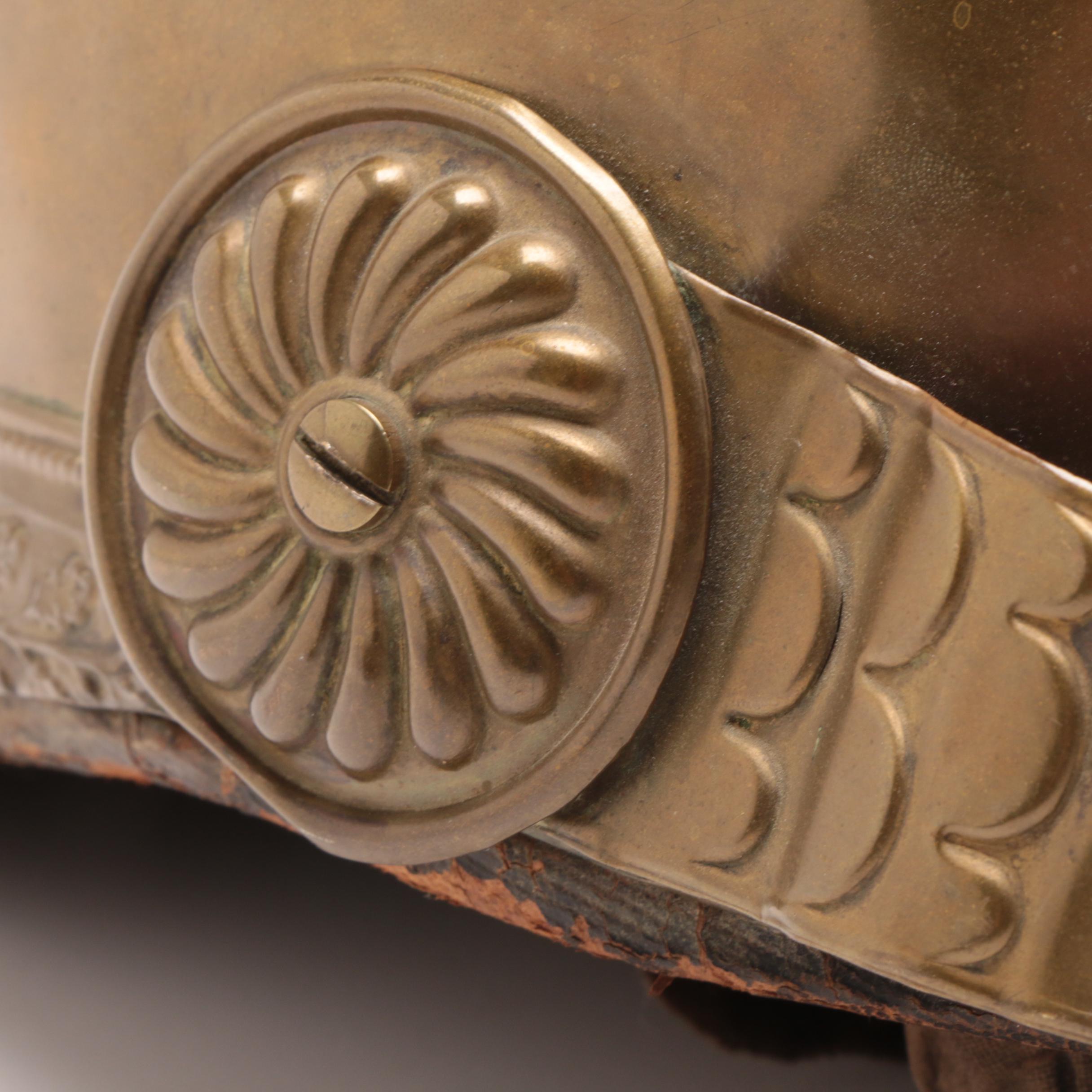 Antique French Fireman's Brass Helmet