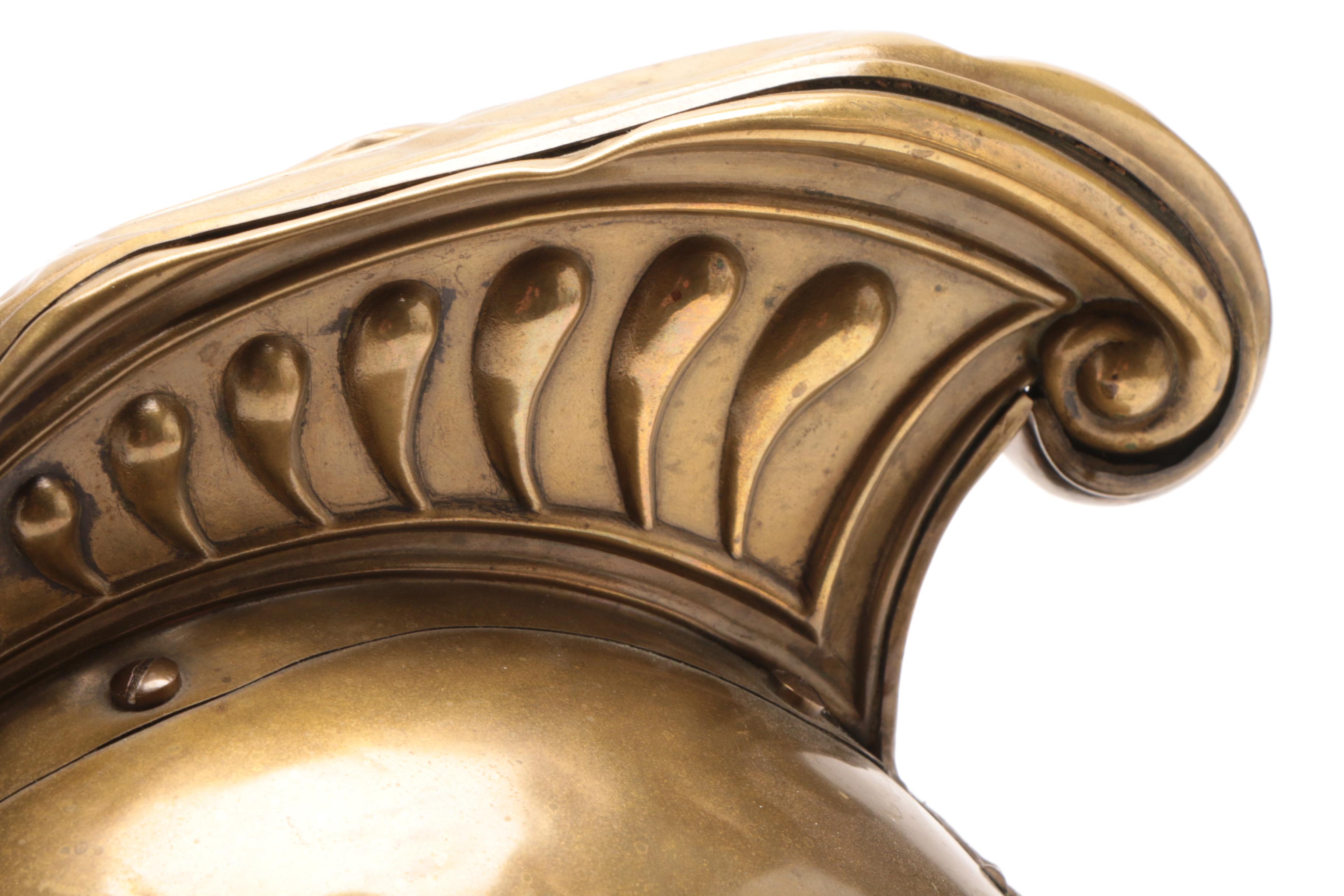 Antique French Fireman's Brass Helmet