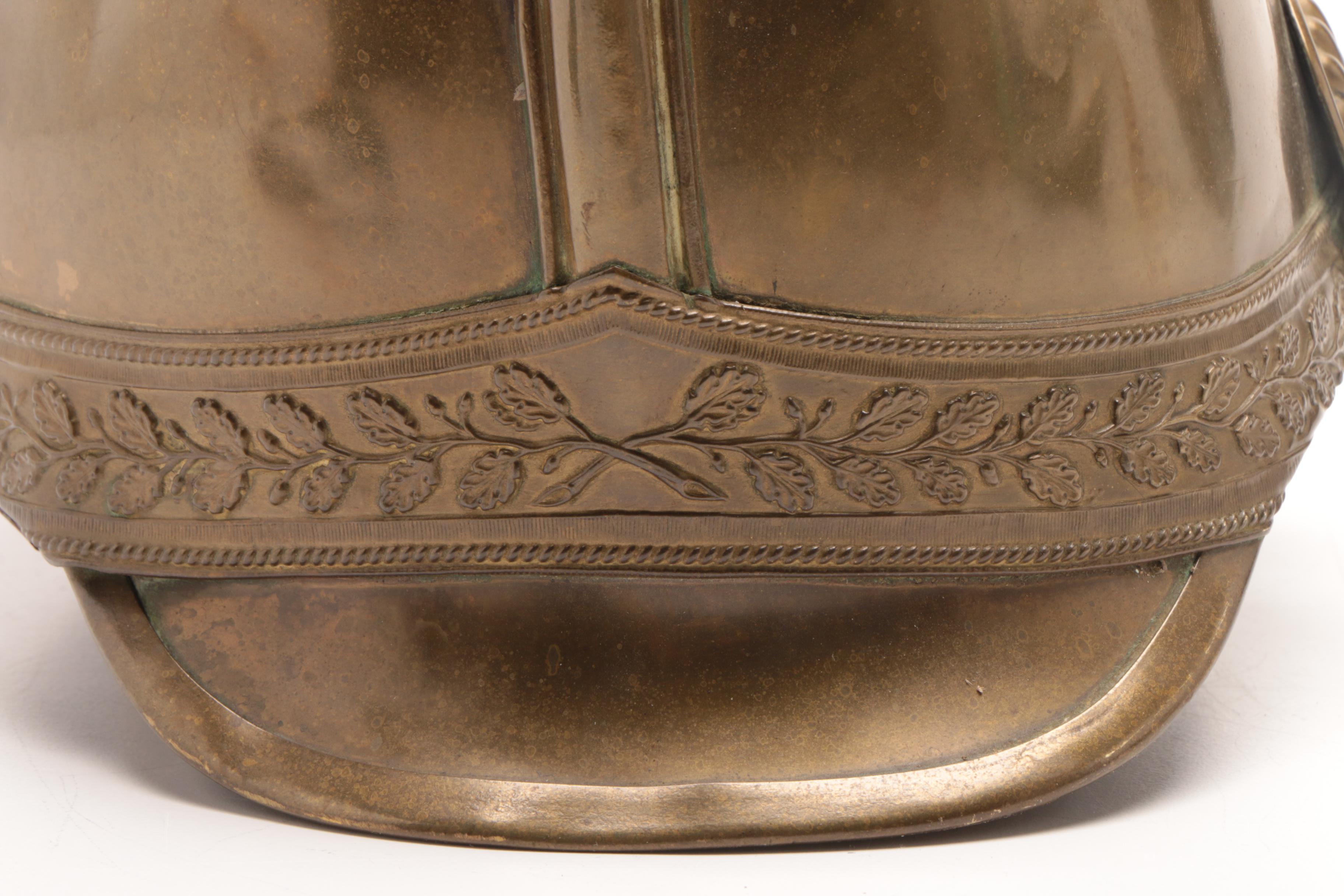 Antique French Fireman's Brass Helmet