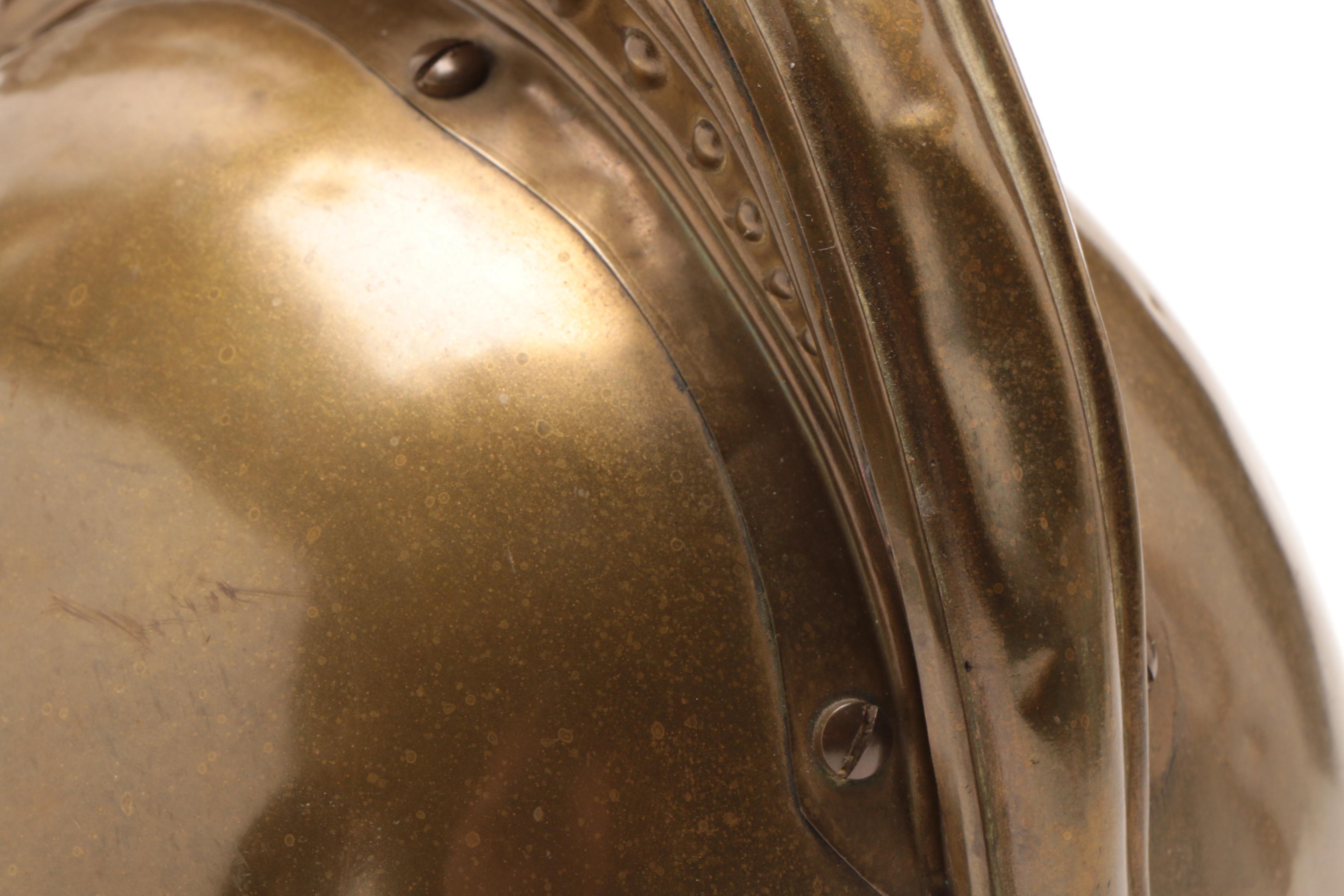 Antique French Fireman's Brass Helmet