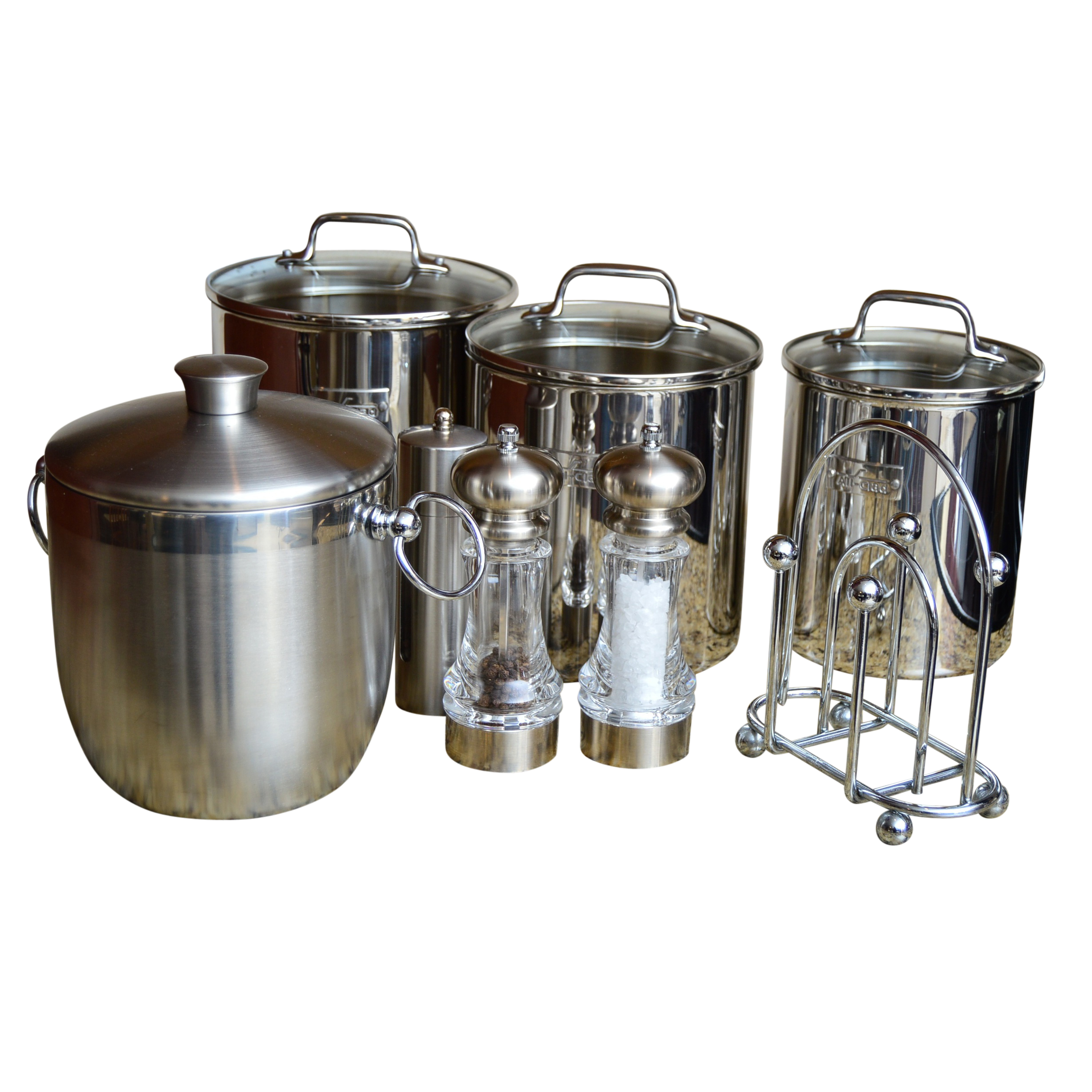 All-Clad Canister Set Plus Chrome Kitchen Essentials