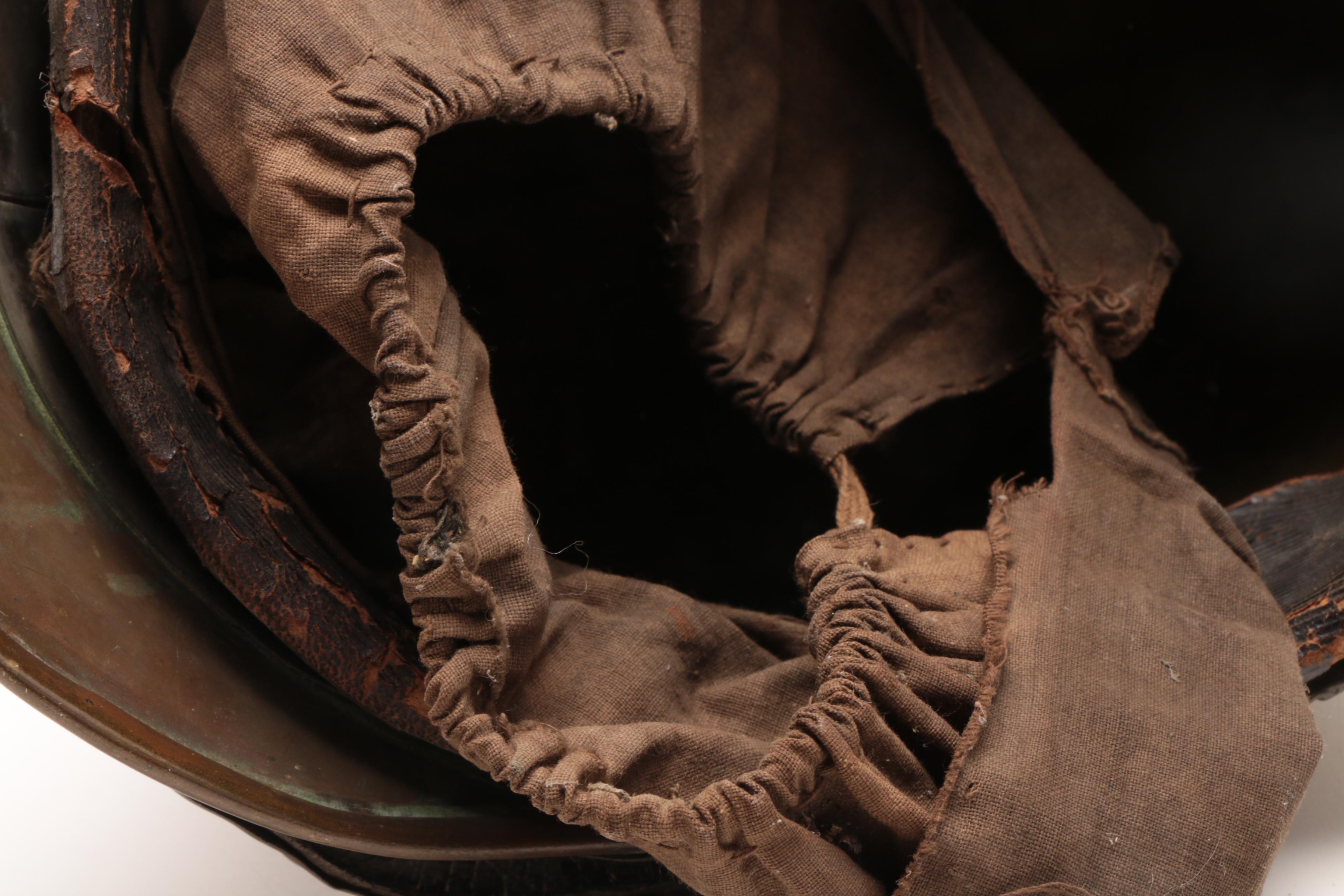 Antique French Fireman's Brass Helmet