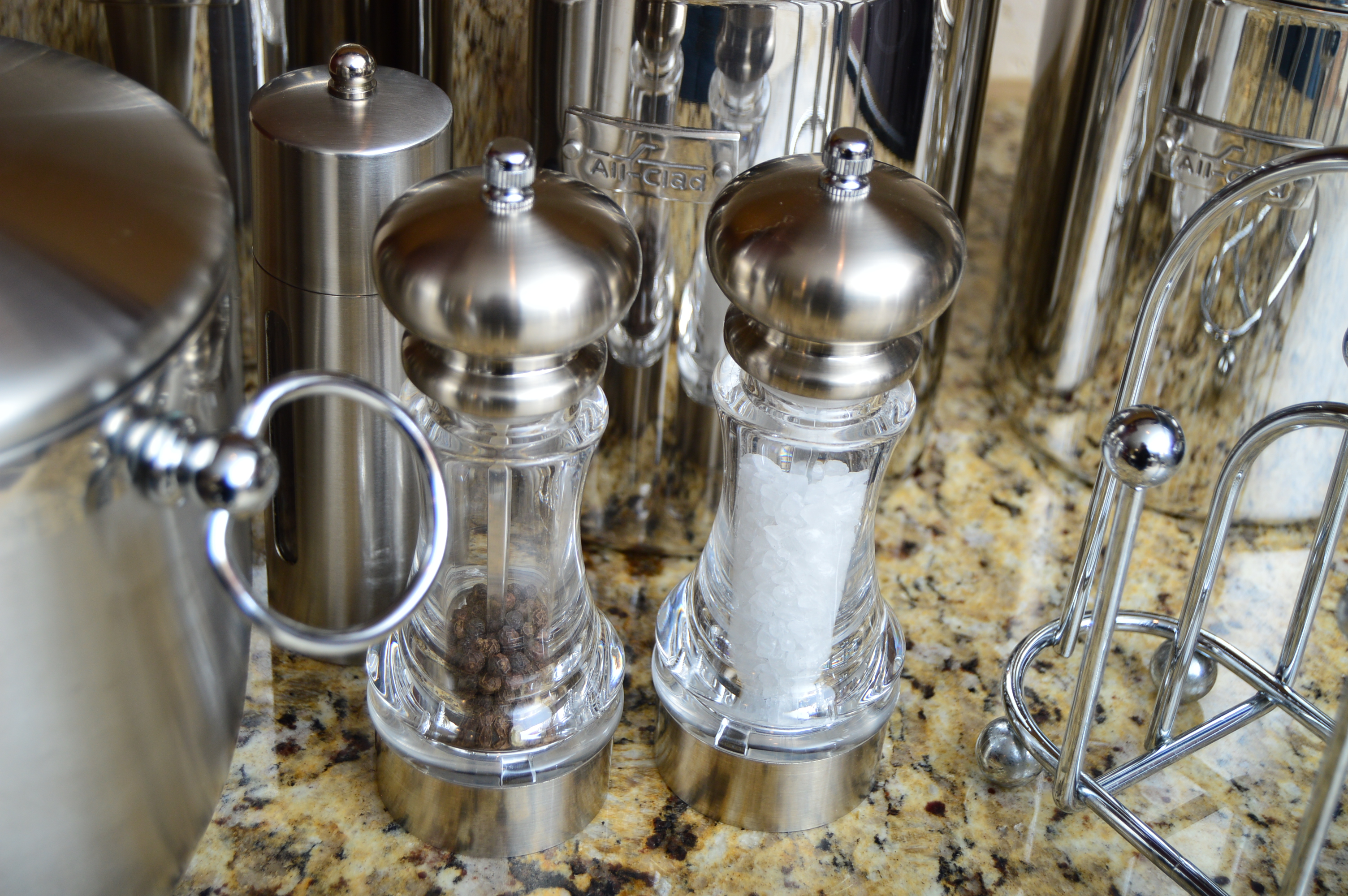 All-Clad Canister Set Plus Chrome Kitchen Essentials