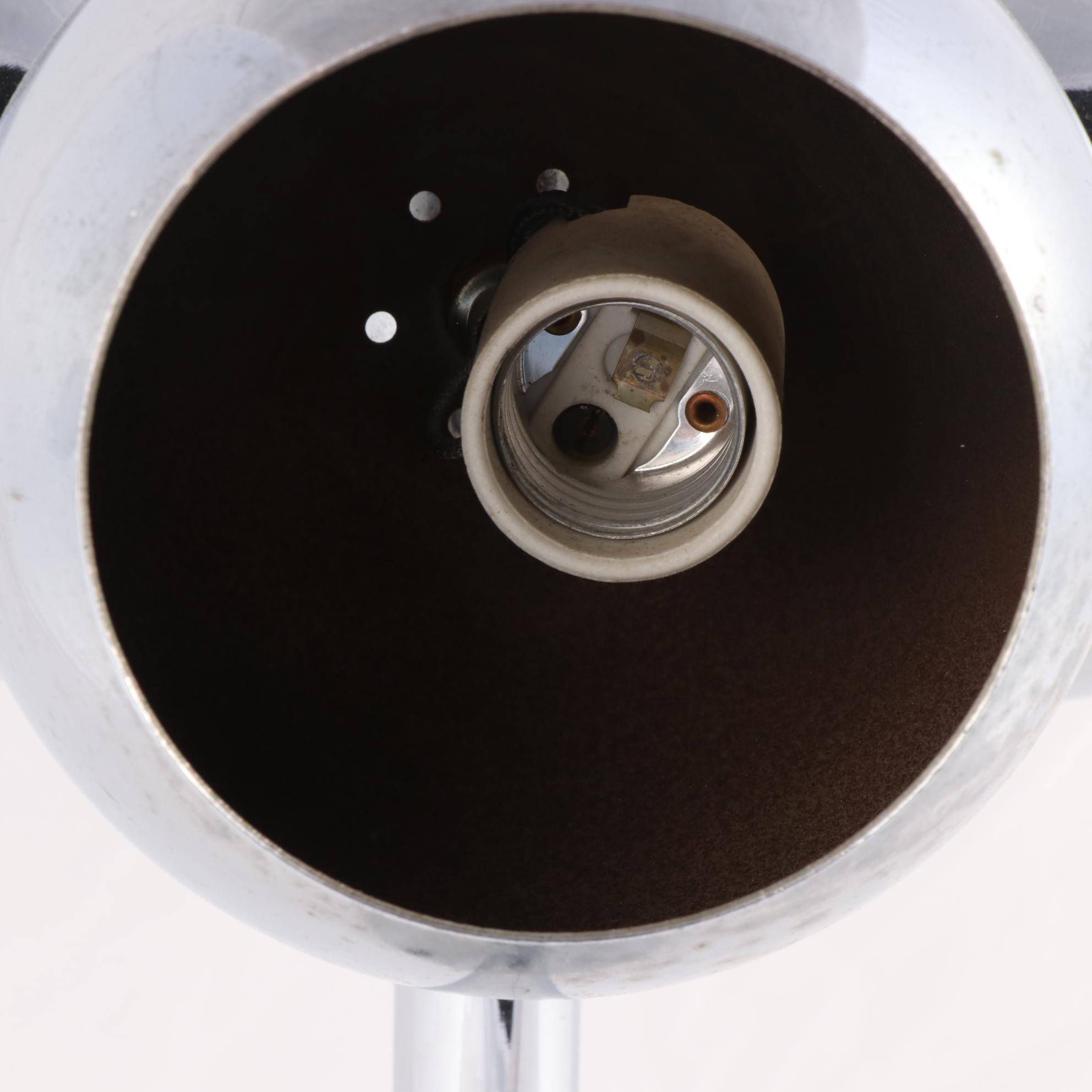 Mid Century Style Nickel Plated Eyeball Table Lamp