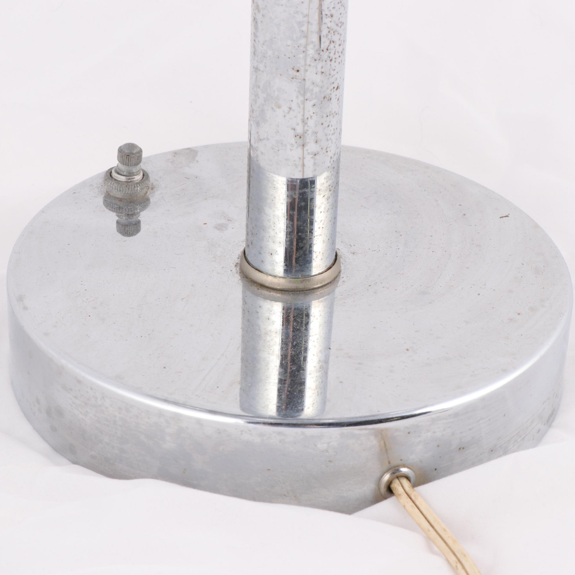 Mid Century Style Nickel Plated Eyeball Table Lamp