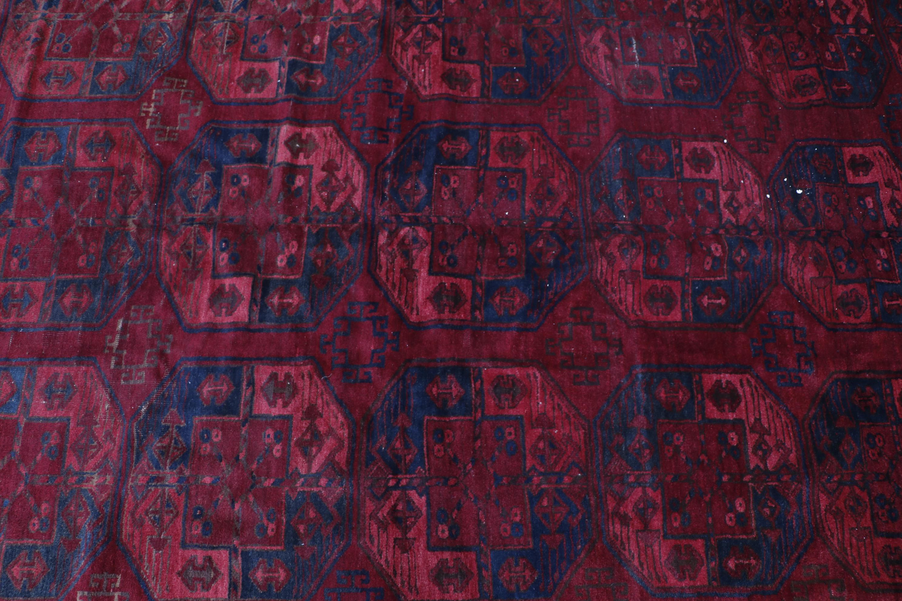 Hand-Knotted Turkmen Ersari Bokhara Wool Rug