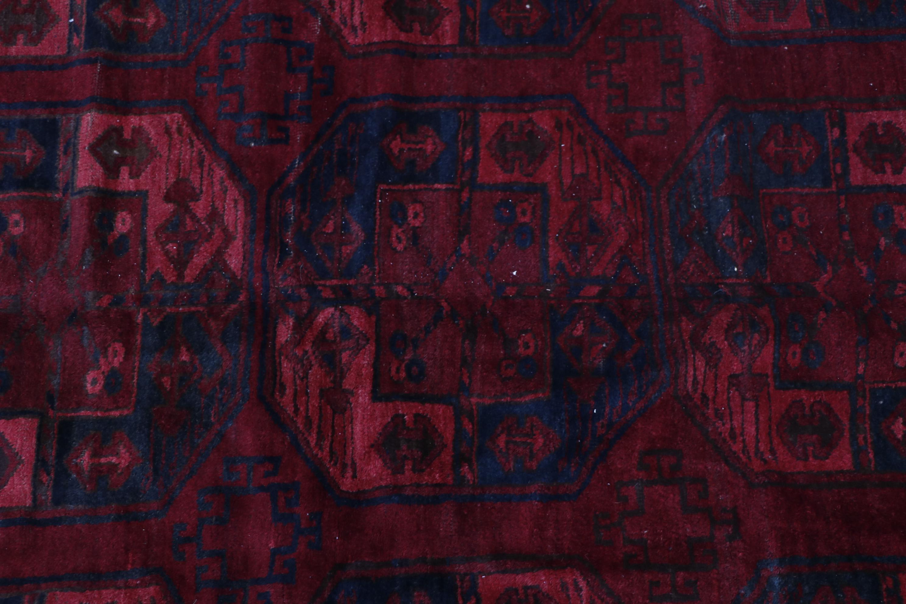 Hand-Knotted Turkmen Ersari Bokhara Wool Rug